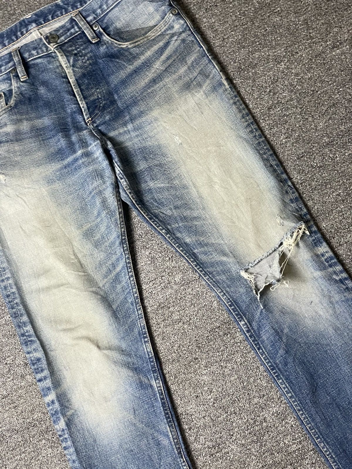 United Arrows × Vintage United Arrows x Beauty Youth Distressed Denim Jeans (117) Size US 35 - 3 Thumbnail