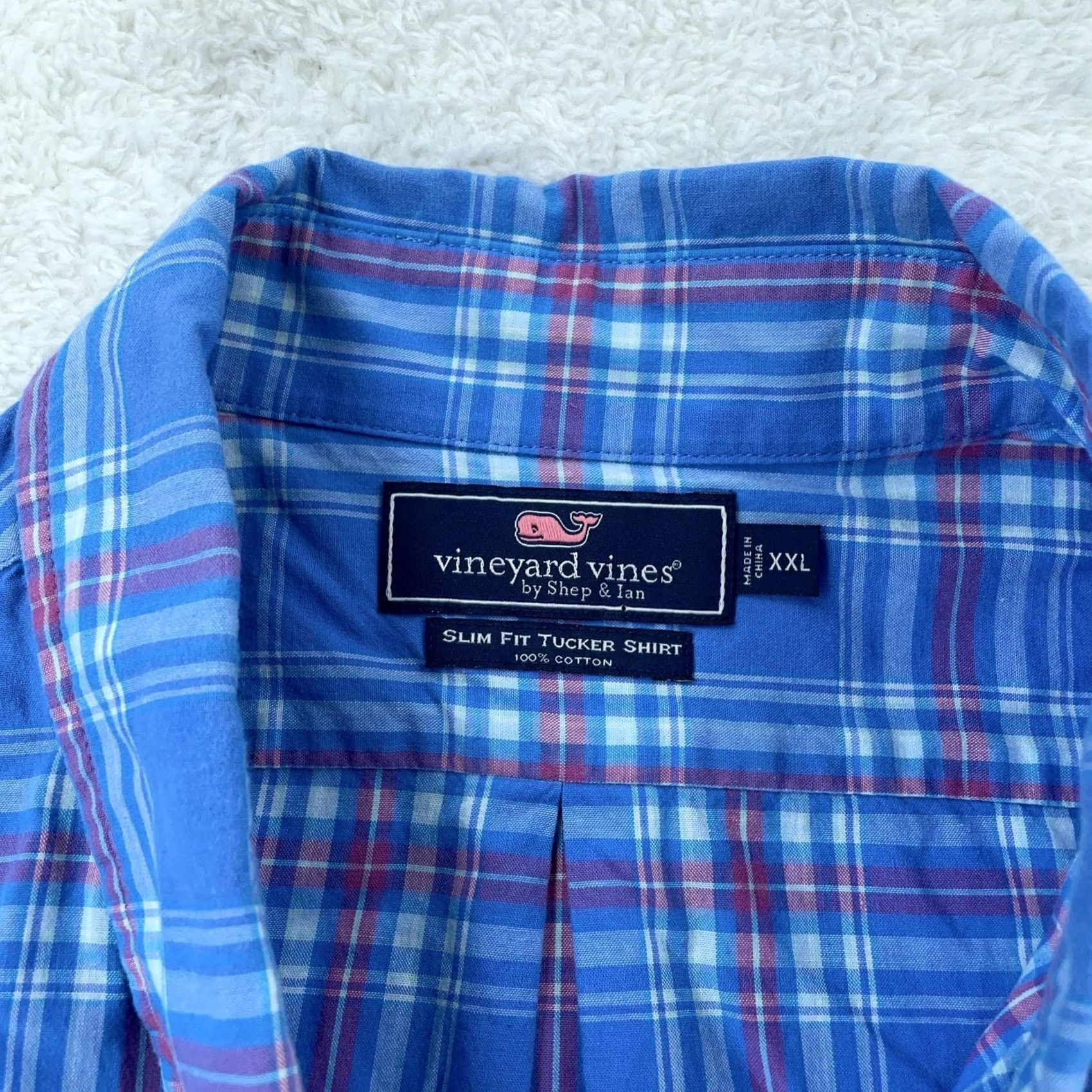 Vineyard Vines Vineyard Vines Tucker Shirt Mens 2XL Blue Plaid Long Sleeve Slim Fit Button Down Size US XXL / EU 58 / 5 - 8 Thumbnail