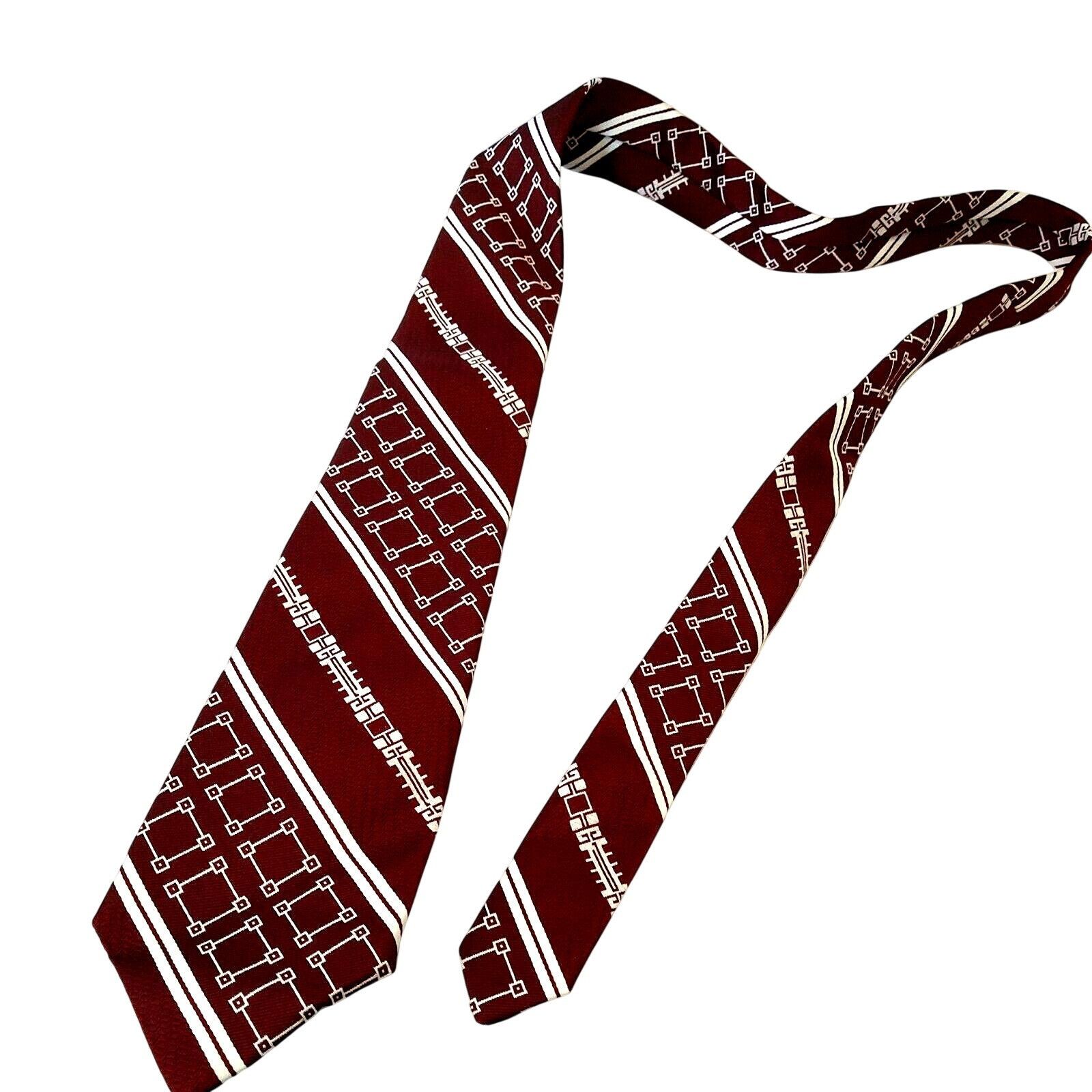 Other Vintage 70s Carriage Cravats Tie Men Necktie Red Burgundy Size ONE SIZE - 3 Thumbnail