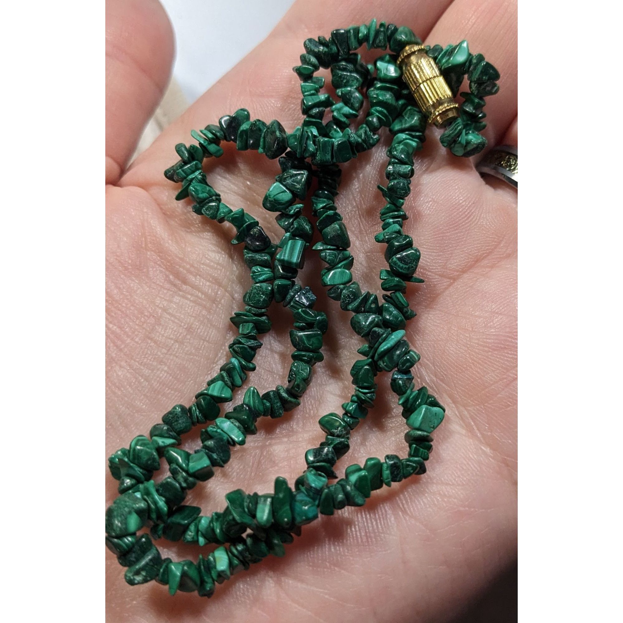 Other Vintage Handmade Malachite Chip Beaded Necklace Size ONE SIZE - 5 Thumbnail
