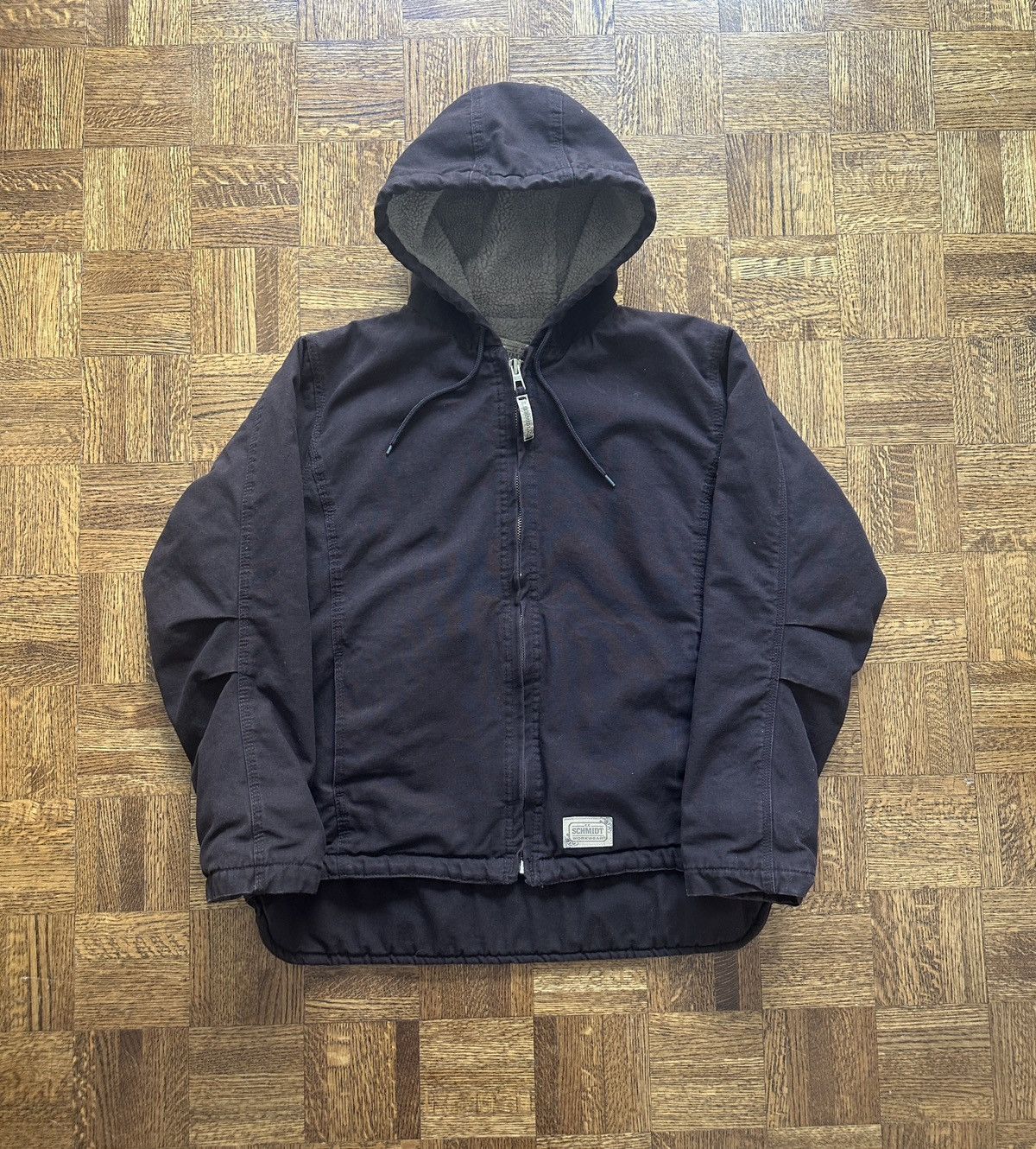 Japanese Brand Vintage Schmidt Workwear Sherpa Lined Hooded Canvas Jacket Size L / US 10 / IT 46 - 1 Thumbnail