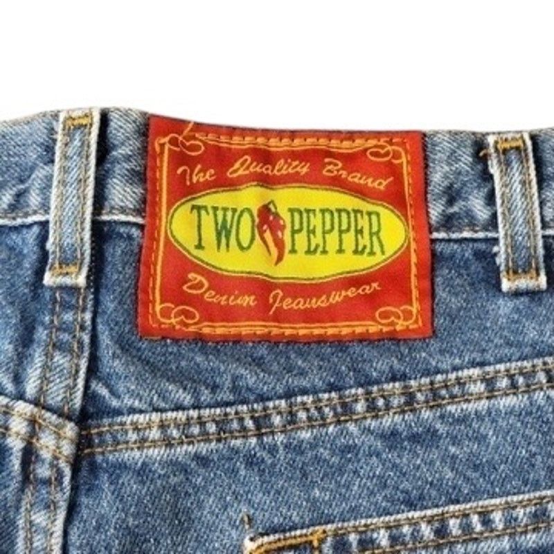 Other VINTAGE Two Pepper Denim Jean Shorts High Rise Sz 32 Cotton Size 32" / US 10 / IT 46 - 3 Thumbnail