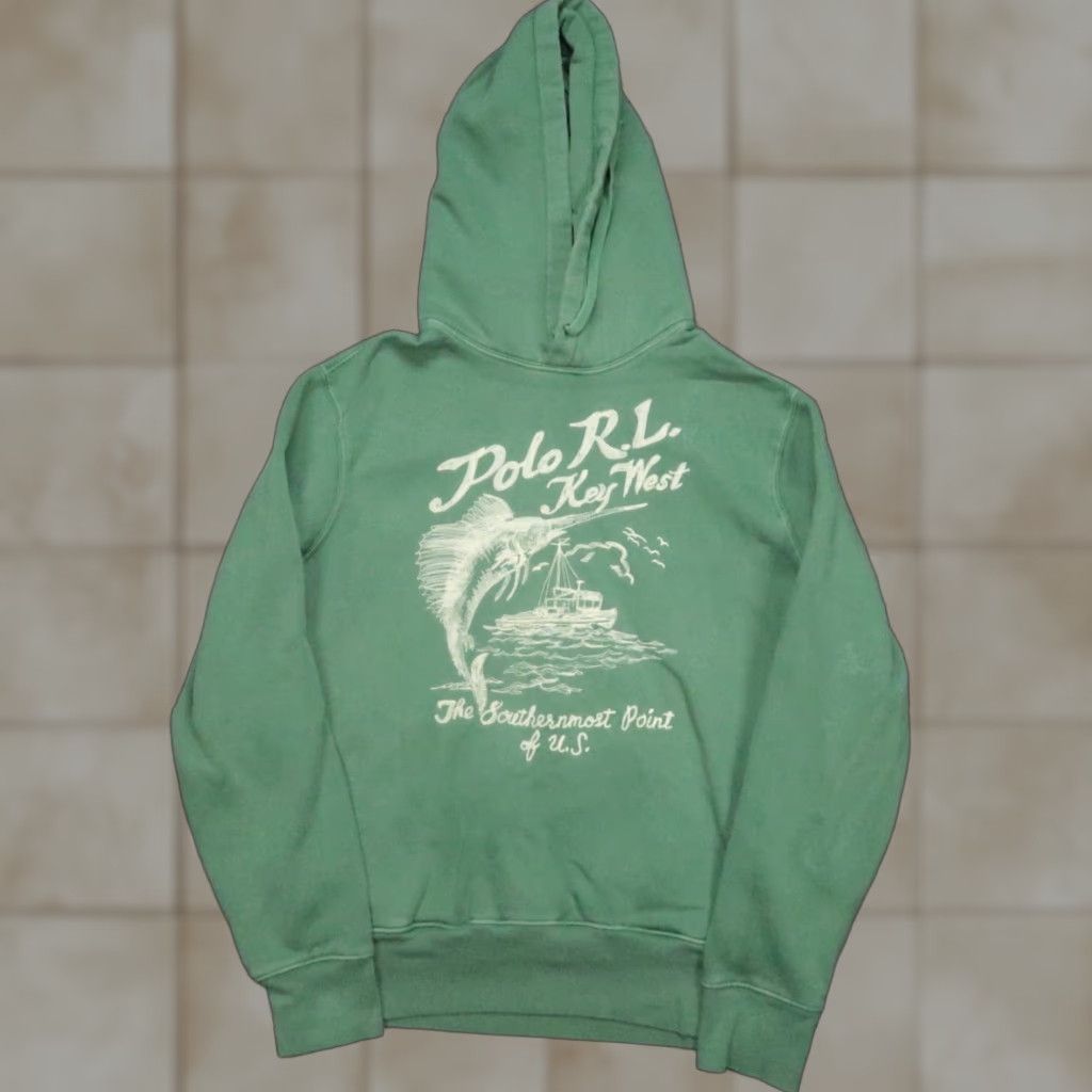 Polo Ralph Lauren Polo Ralph Lauren Hoodie Mens Medium Green PRL Key West Pullover Hooded Pockets Size US M / EU 48-50 / 2 - 1 Thumbnail