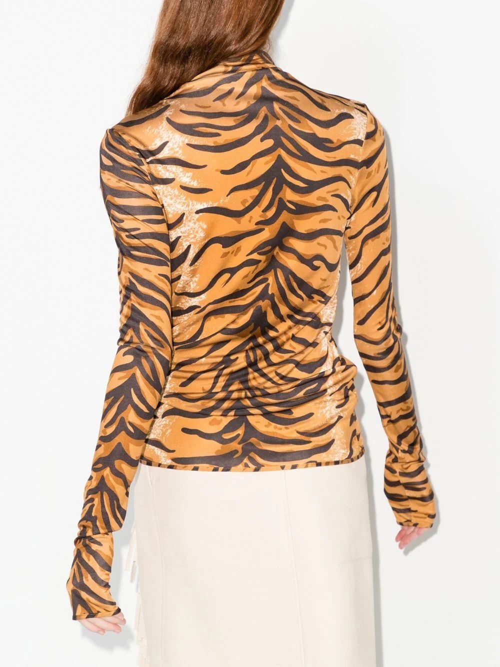 Jil Sander o1y1025 Turtleneck T-Shirt in Camel/Black Size XS / US 0-2 / IT 36-38 - 4 Thumbnail
