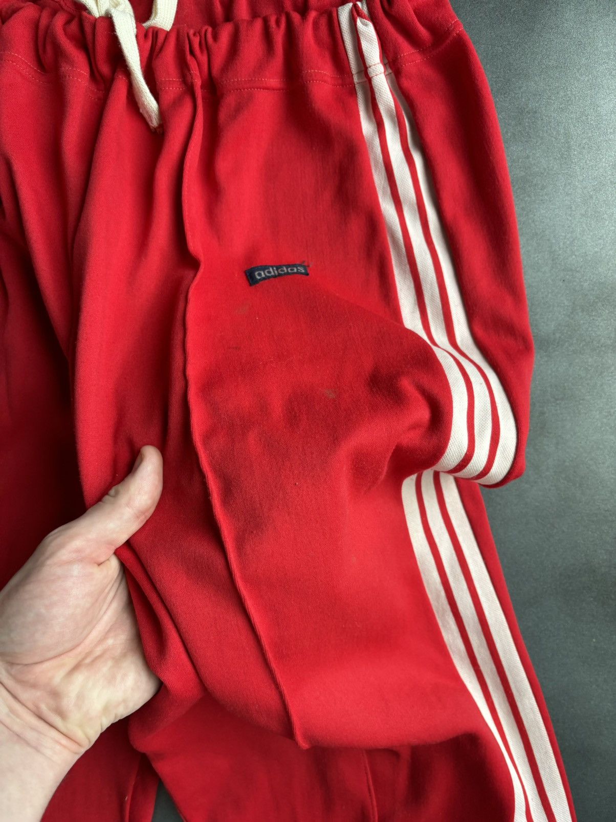 Adidas × Vintage 1980s Vintage Adidas Track Suit Jacket Pants 3 Stripes Red Size US L / EU 52-54 / 3 - 15 Thumbnail