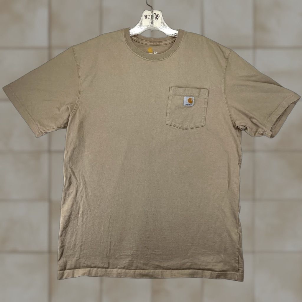 Carhartt Carhartt Shirt Mens Large Tall LT Tan Pocket Tee Cotton Work Wear Outdoors Size US L / EU 52-54 / 3 - 1 Thumbnail