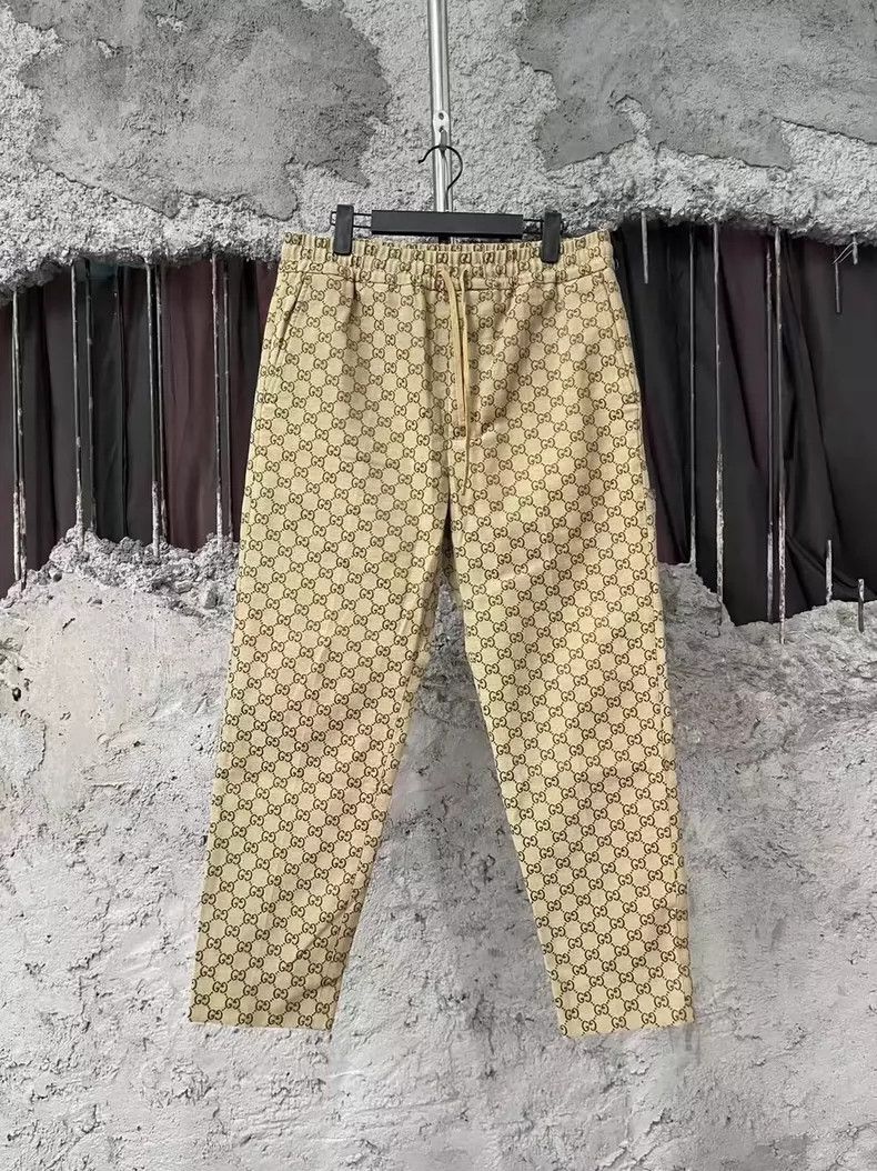 Gucci Full-printed old-flower trousers