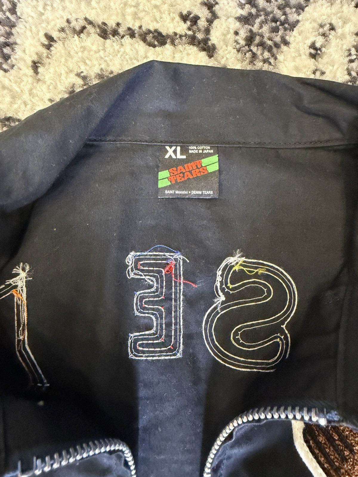 DENIM TEARS × Saint Michael Saint Mxxxxxx Denim Tears Embroidered Jacket Black XL Size US XL / EU 56 / 4 - 5 Thumbnail