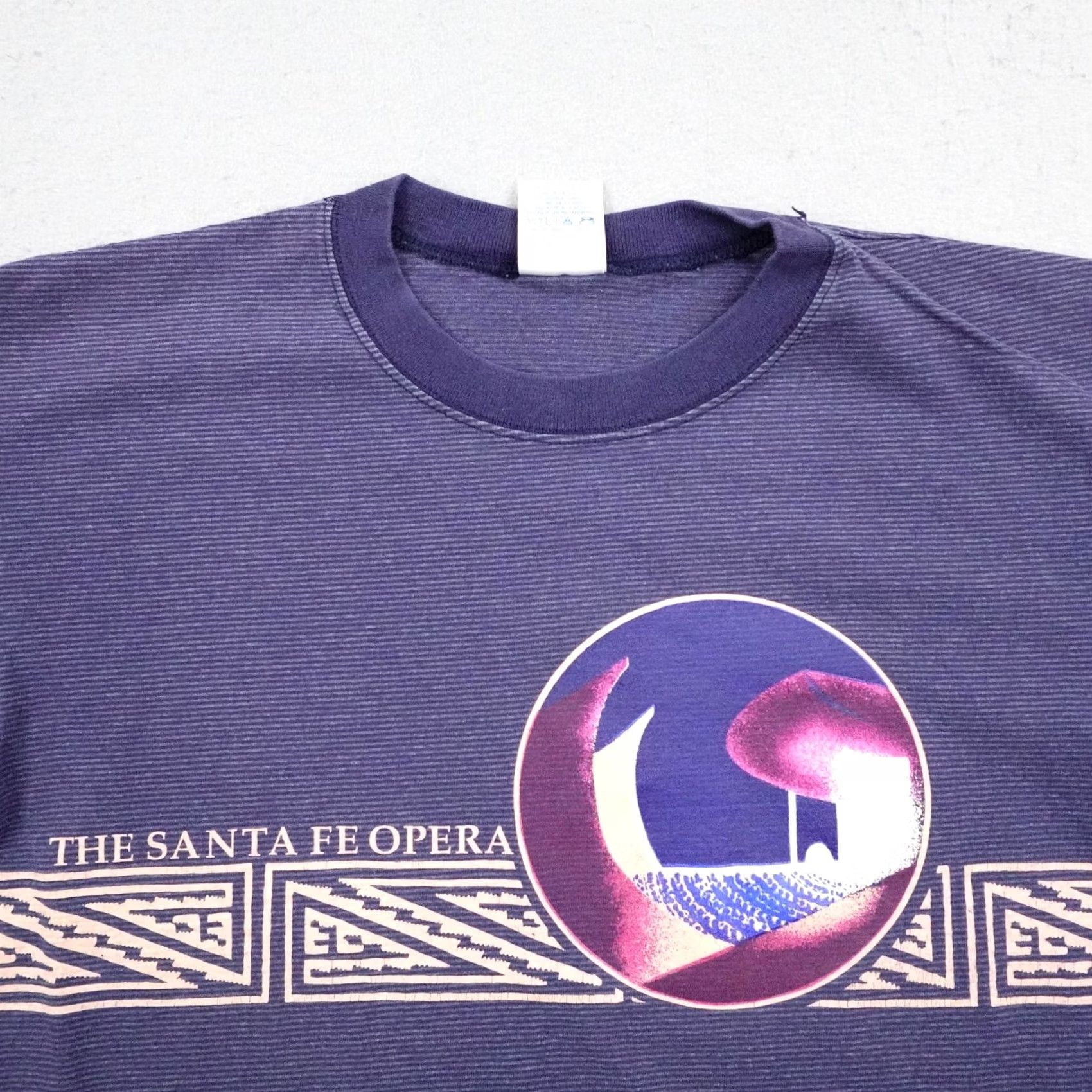 Vintage VINTAGE Santa Fe Opera Shirt Mens Large Blue Stripes Southwestern Single Stitch Size US L / EU 52-54 / 3 - 2 Thumbnail