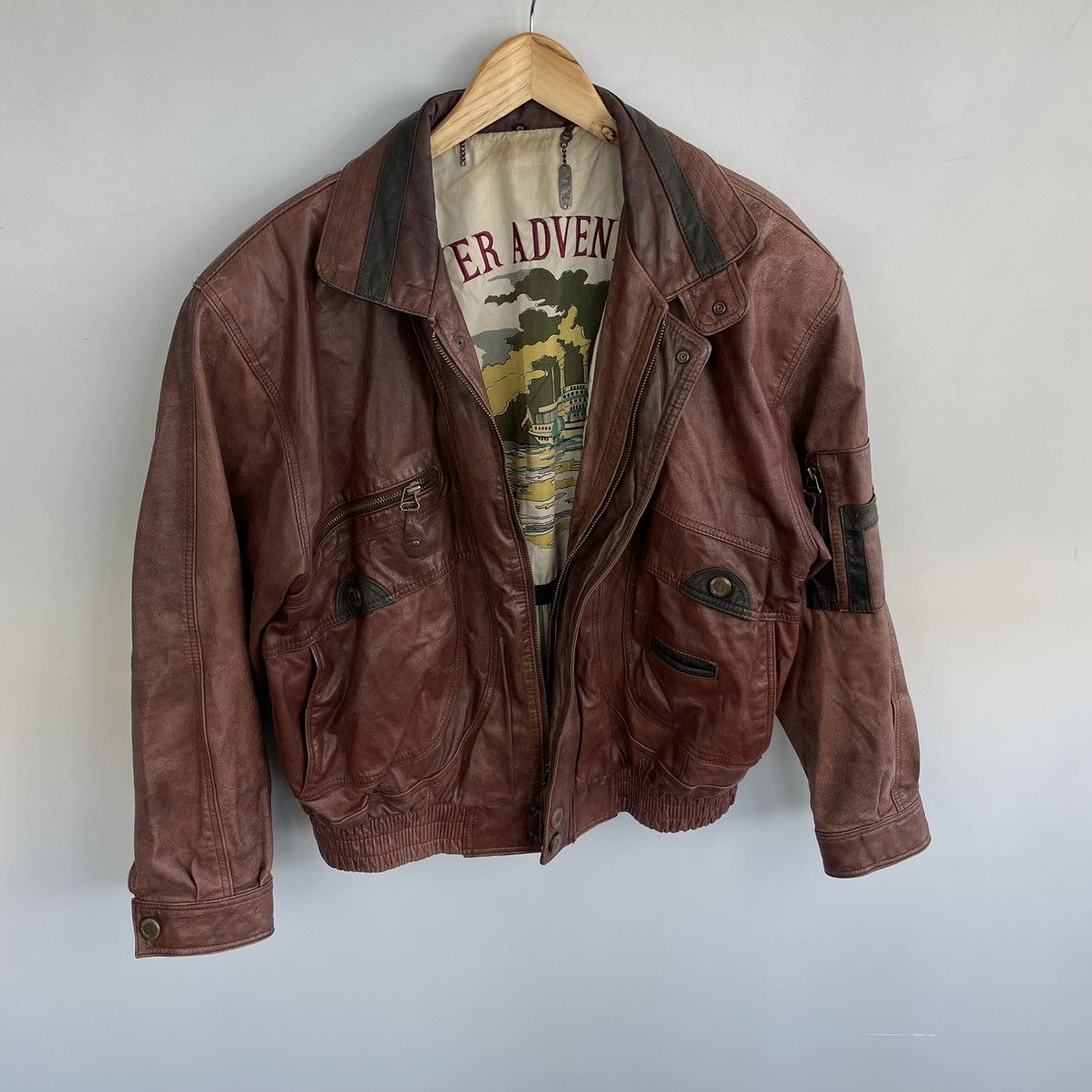 Vintage Vintage Archive leather Bomber jacket distressed y2k | Grailed