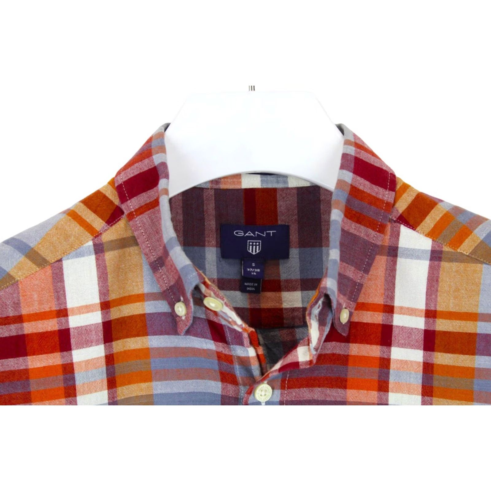Gant GANT Shirt Men Small Flannel Plaid Button-Down Collar Regular Mens Small Plaid Button Up Shirt Size US S / EU 44-46 / 1 - 4 Thumbnail