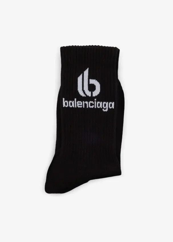 Balenciaga o1mt1gz0225 Size: S / Double B Socks in Black Size ONE SIZE - 3 Thumbnail