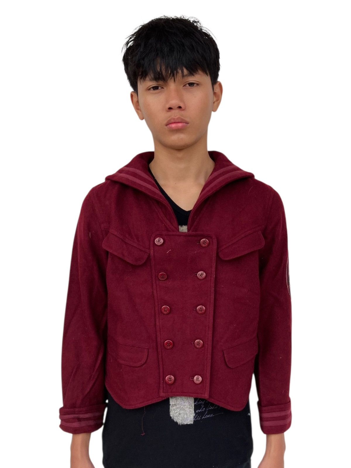 20471120 FW1990 Milk/Mikboy - Wool Sailor Jacket Size M / US 6-8 / IT 42-44 - 1 Thumbnail
