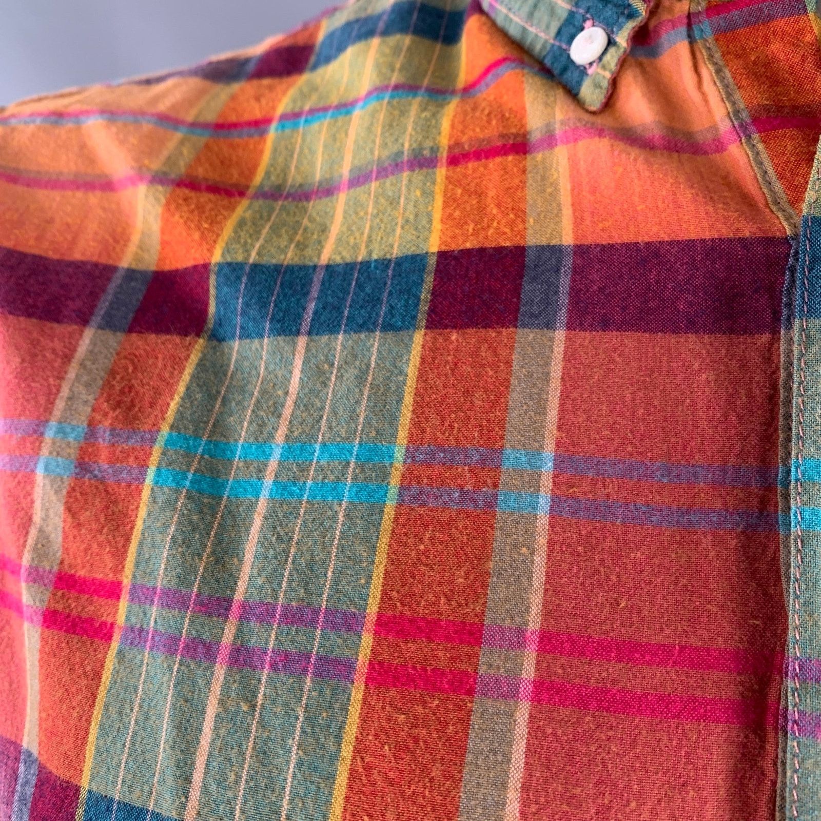 J.Crew Size L Multi Color Cotton Madras Classic Short Sleeve Shirt Size US L / EU 52-54 / 3 - 5 Thumbnail