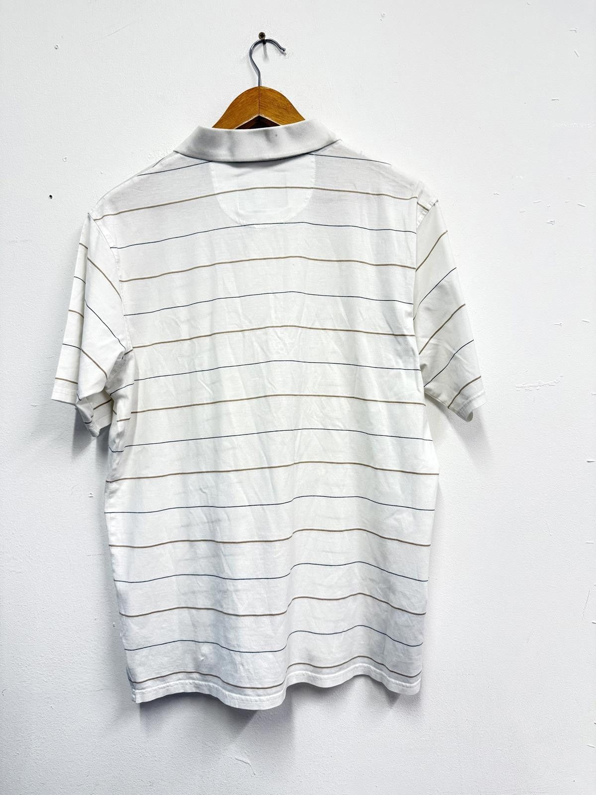 Marks & Spencer Marks & Spencer Men's Medium White Polo Shirt with Stripes Size US M / EU 48-50 / 2 - 4 Thumbnail