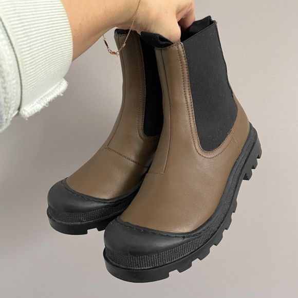 Loewe Loewe Khaki Rubber-Trimmed Leather Chelsea Boots - 5 🇪🇸 Size US 5 / IT 35 - 5 Thumbnail
