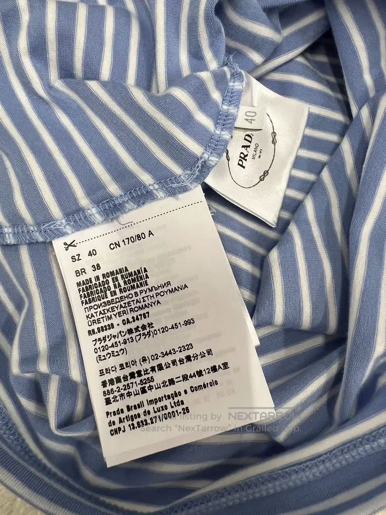 Prada Prada Blue and white striped short T-shirt Size XS / US 0-2 / IT 36-38 - 6 Thumbnail