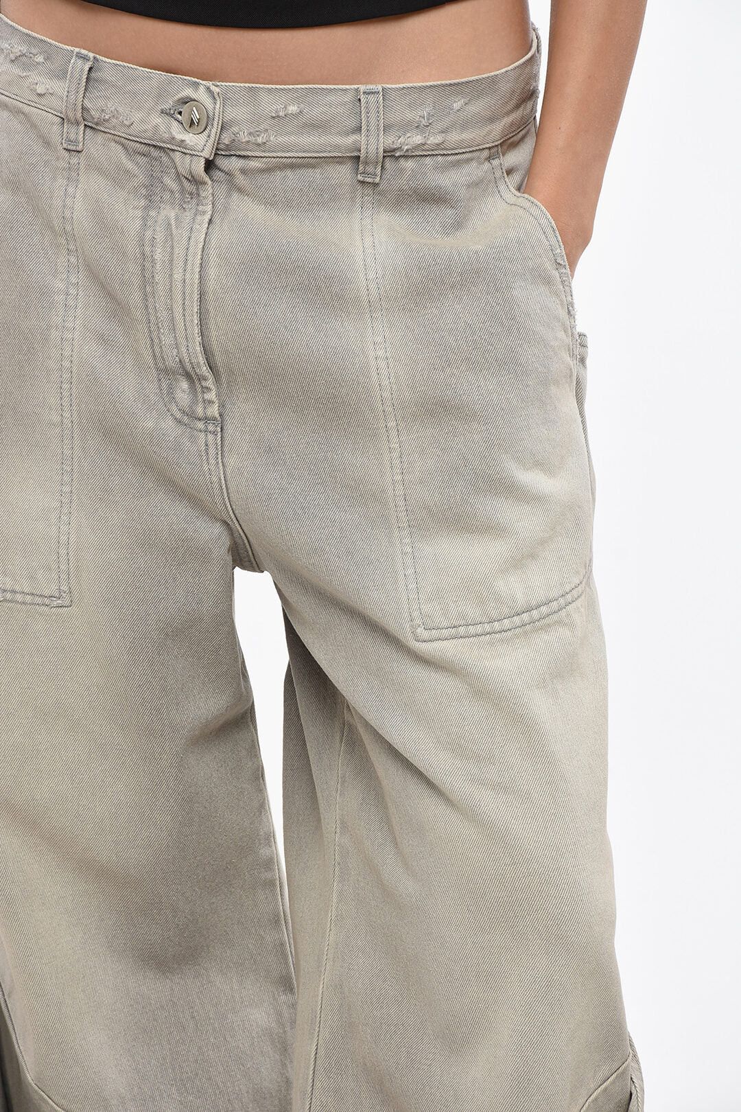 The Attico og1mm0426 Wide-Leg Jeans in Grey Size 28" / US 6 / IT 42 - 3 Thumbnail