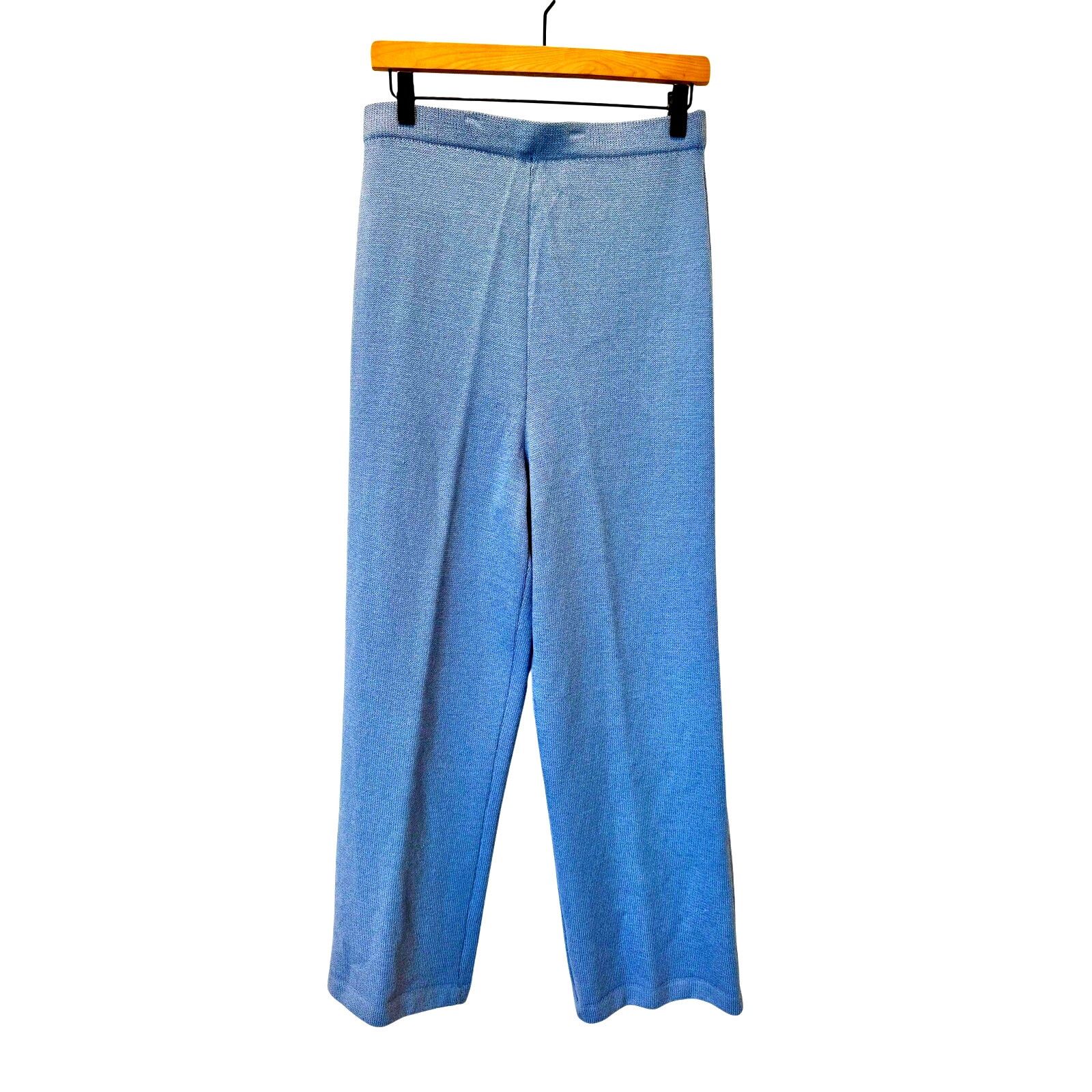 St. John St. John Collection Blue Santana Knit Wide Leg Pull-On Pants Size 32" / US 10 / IT 46 - 9 Thumbnail