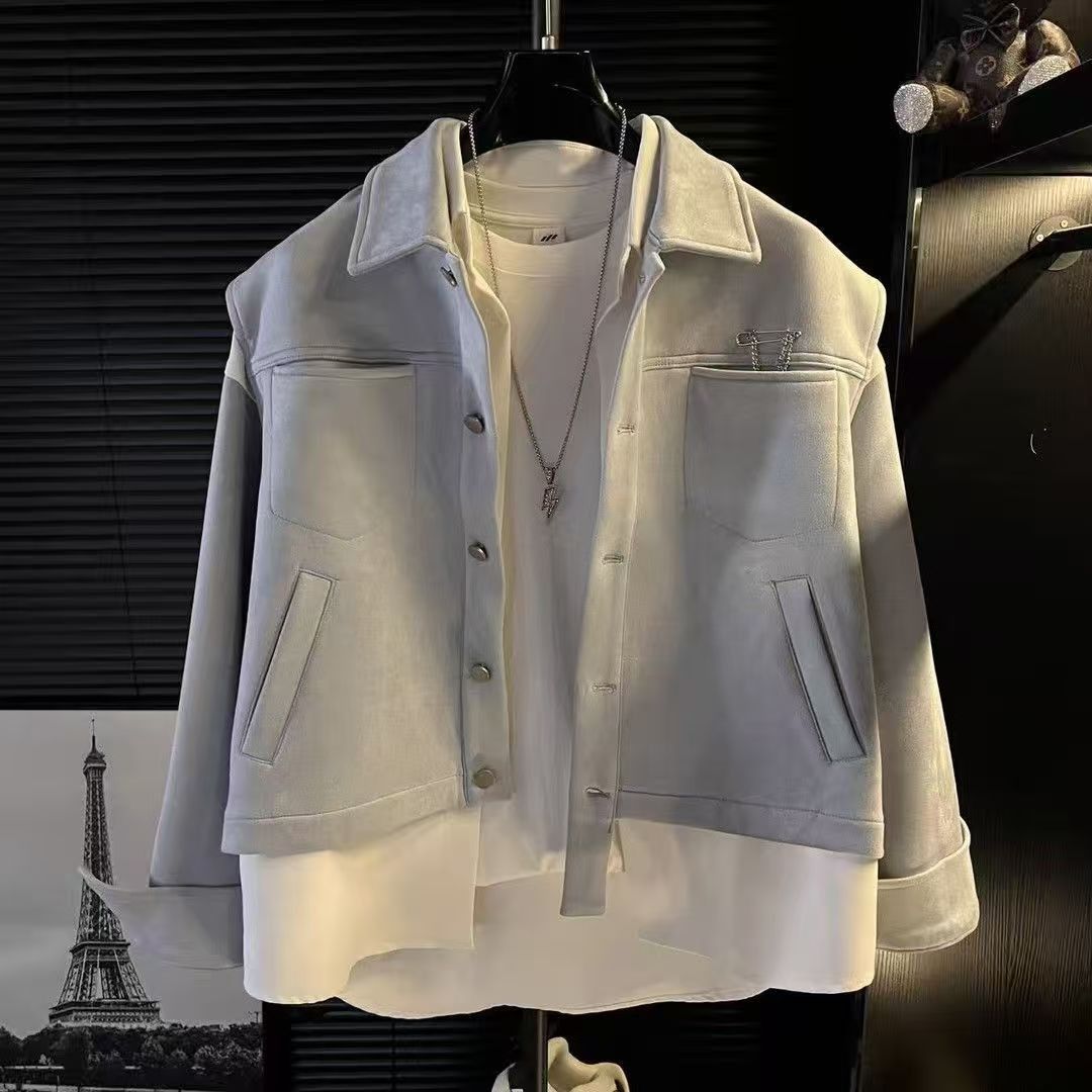 Vintage Light Grey Suede Jacket Size US M / EU 48-50 / 2 - 3 Thumbnail
