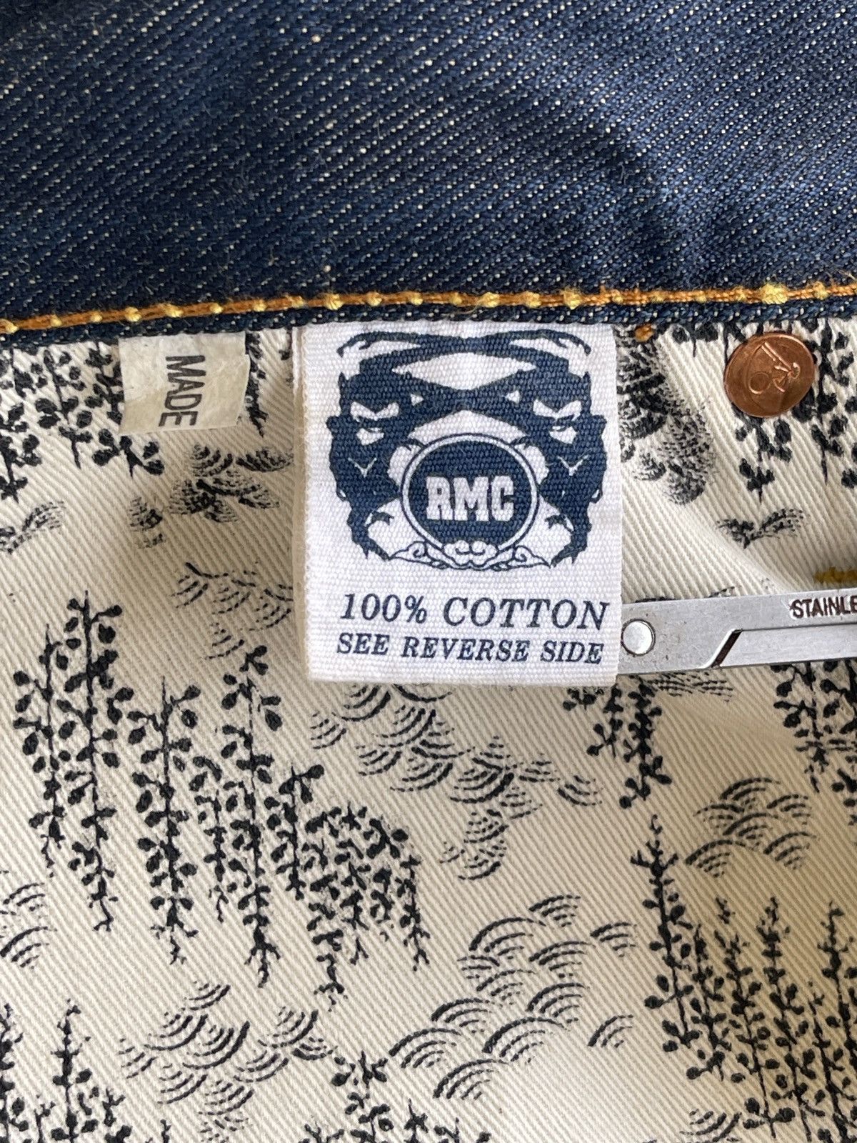 Red Monkey RMC Jeans Scarlet Tsunami Wave By Martin Ksohoh Size US 39 - 12 Thumbnail