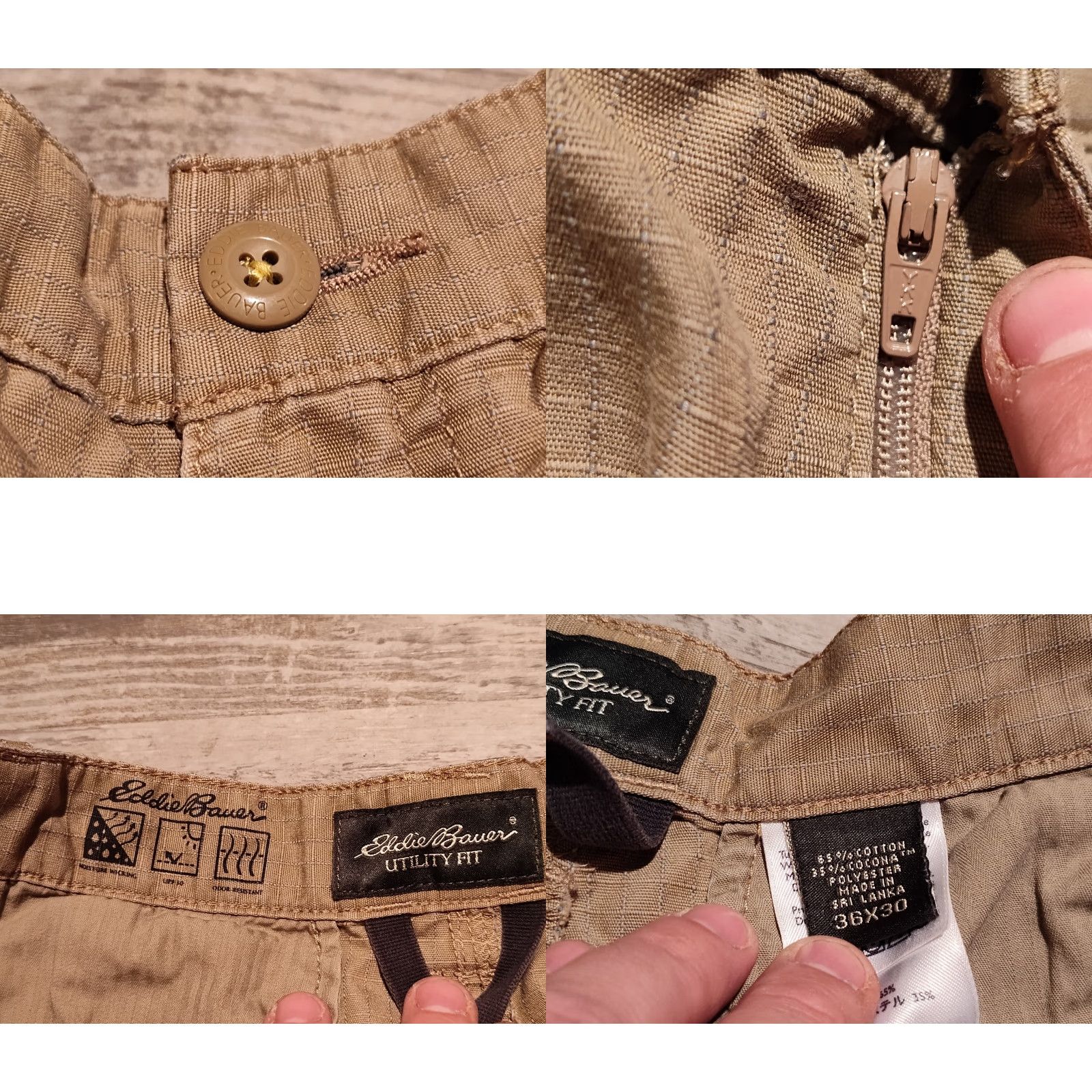 Eddie Bauer Eddie Bauer Utility Cargo Pants Mens 36x30 Khaki Convertible Ripstop Zip Off Cargo Pants Tan 36 Regular Mens Size US 36 / EU 52 - 8 Thumbnail