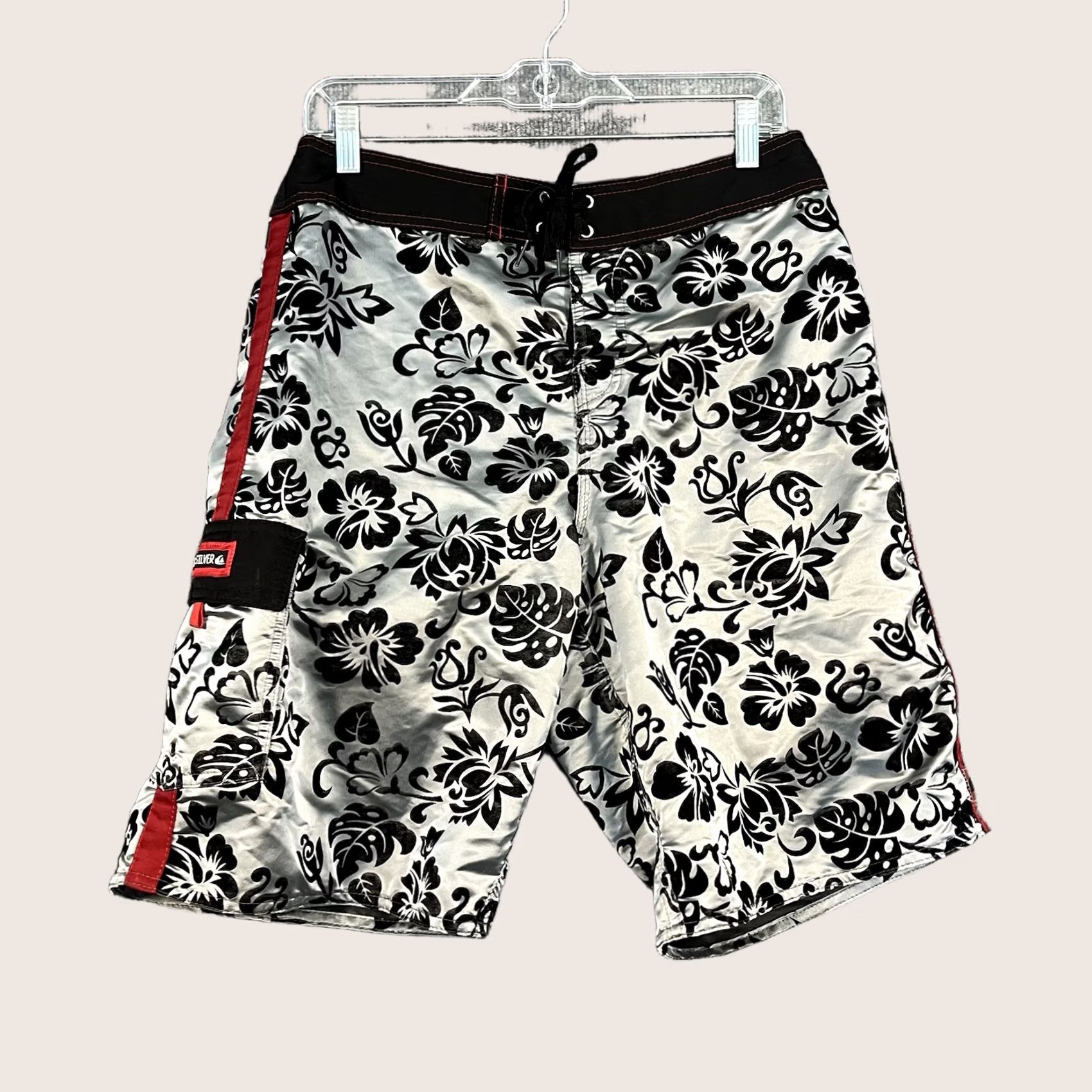 Quiksilver VINTAGE Quiksilver Board Shorts Mens 30 Swim Trunks Floral Mock Patchwork Gray 90s Y2K Surf Mens Size US 30 / EU 46 - 1 Thumbnail