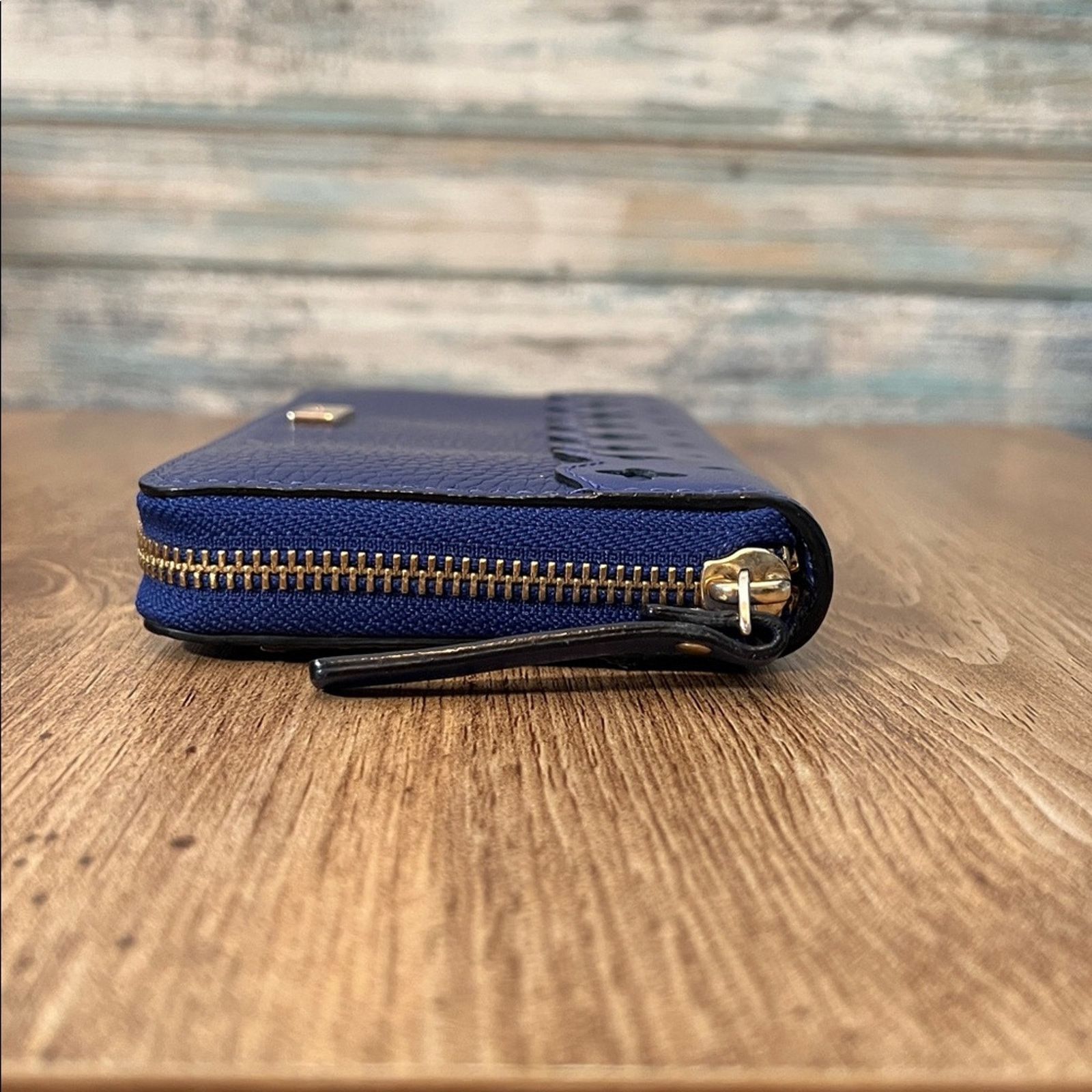 Kate Spade Kate Spade Neda Market Street Accordion Wallet Blue Leather Size ONE SIZE - 4 Thumbnail
