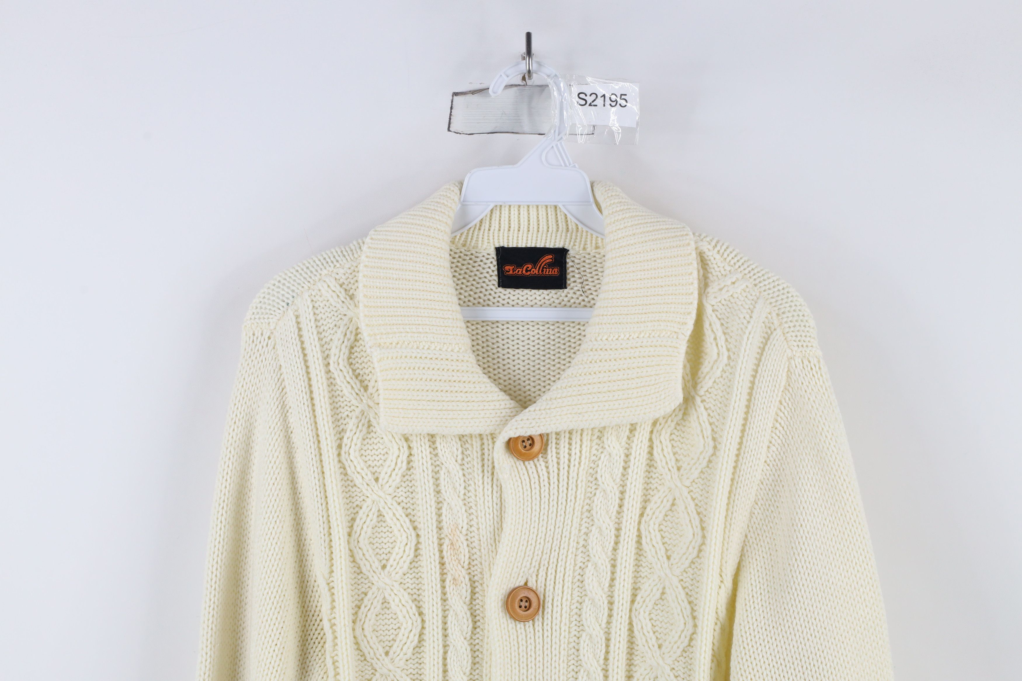 Vintage Vintage 70s Streetwear Cable Knit Fisherman Cardigan Sweater Size US M / EU 48-50 / 2 - 2 Thumbnail