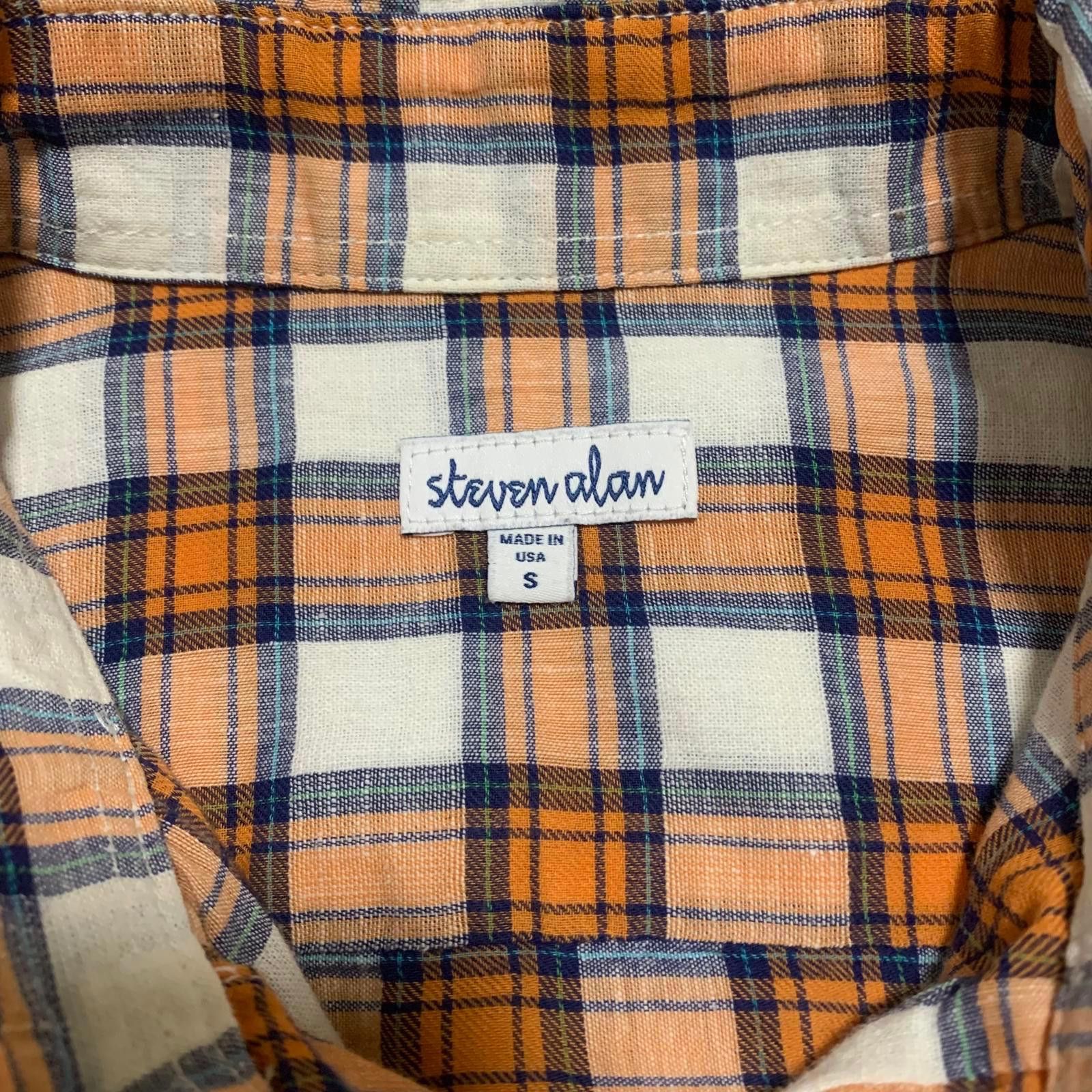 Steven Alan Steven Alan Men's Button-Down Shirt S Brown Orange Plaid USA Size US S / EU 44-46 / 1 - 3 Thumbnail