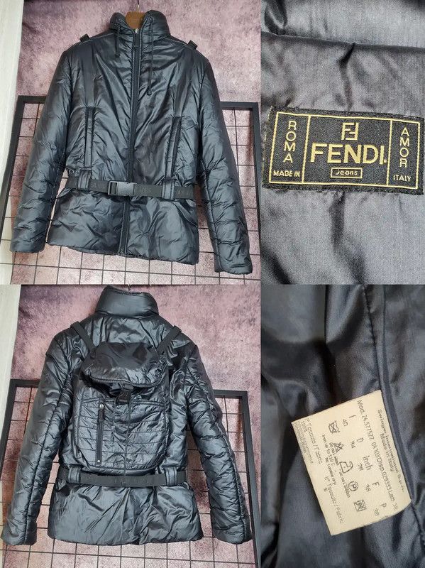 Fendi Fendi Black Logo Down Jacket for Women 0089 Size M / US 6-8 / IT 42-44 - 1 Thumbnail