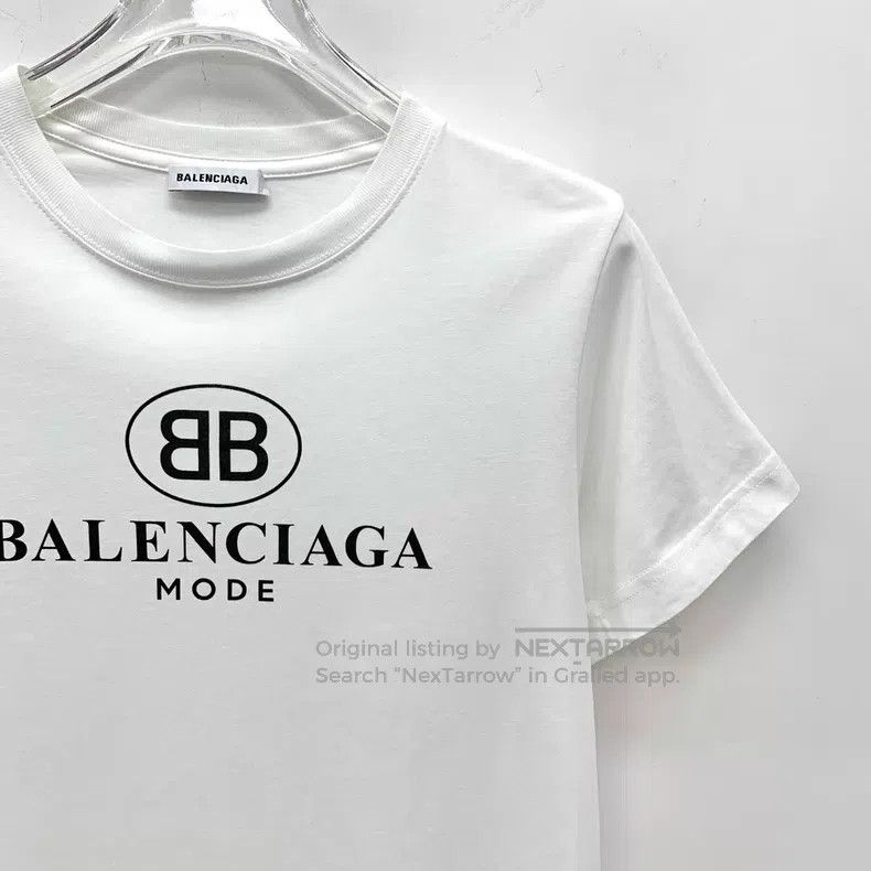 Balenciaga Balenciaga White Logo Letter Print Cotton Crew Neck Short Size US M / EU 48-50 / 2 - 3 Thumbnail