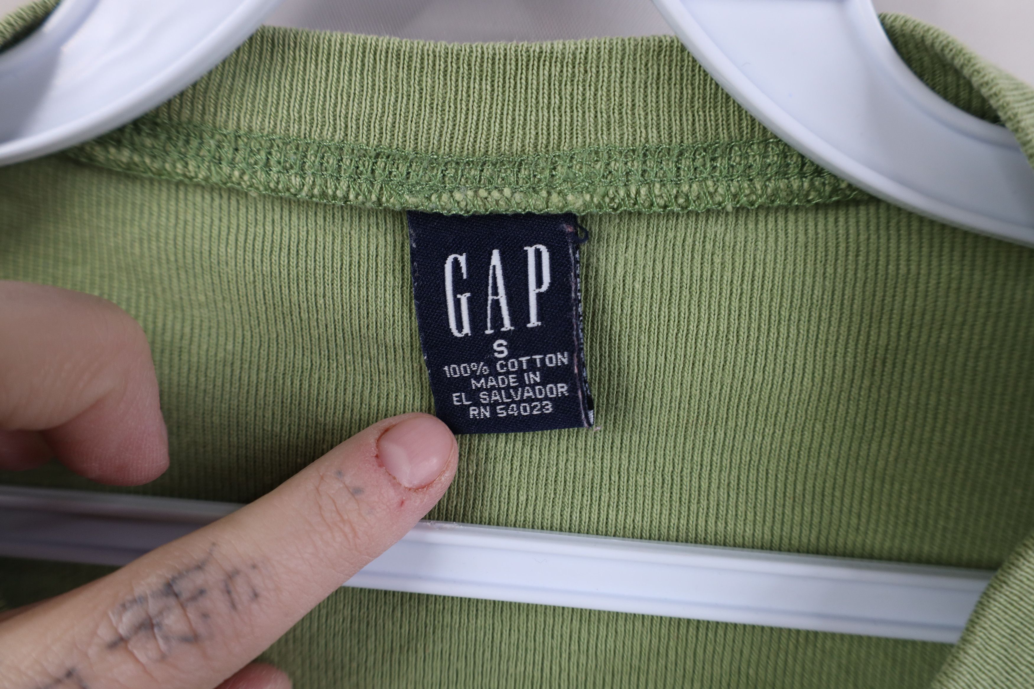 Gap Vintage 90s Gap Blank Babydoll Ribbed Knit T-Shirt Green Size S / US 4 / IT 40 - 6 Thumbnail