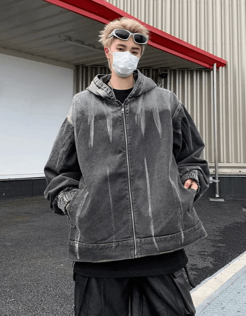 Japanese Brand × Vintage Hooded Wash Distressed Denim Jacket Size US L / EU 52-54 / 3 - 2 Thumbnail
