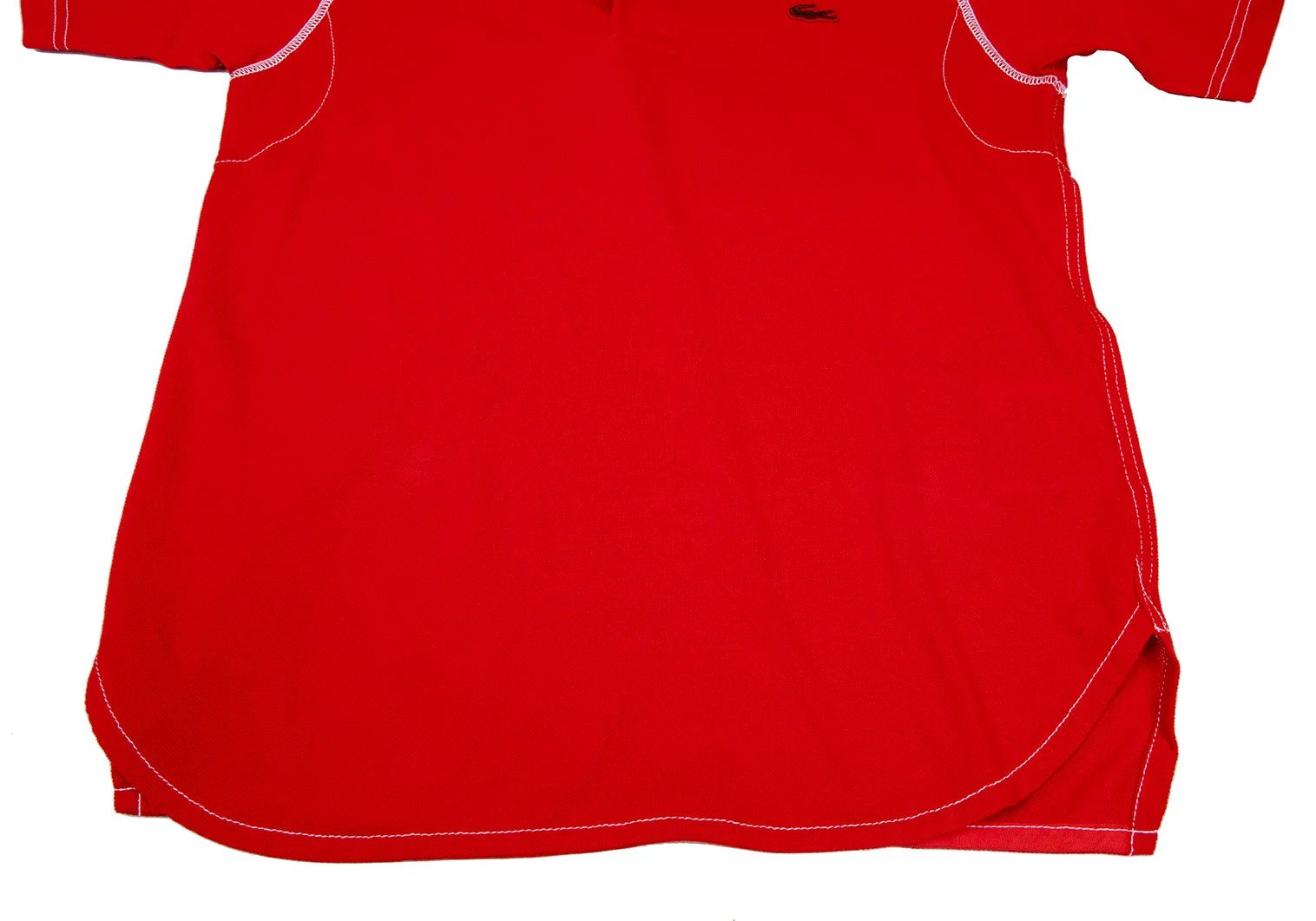 Junya Watanabe Lacoste Garment-Dyed Cotton Polo Shirt in Red, Size S Size US S / EU 44-46 / 1 - 9 Thumbnail