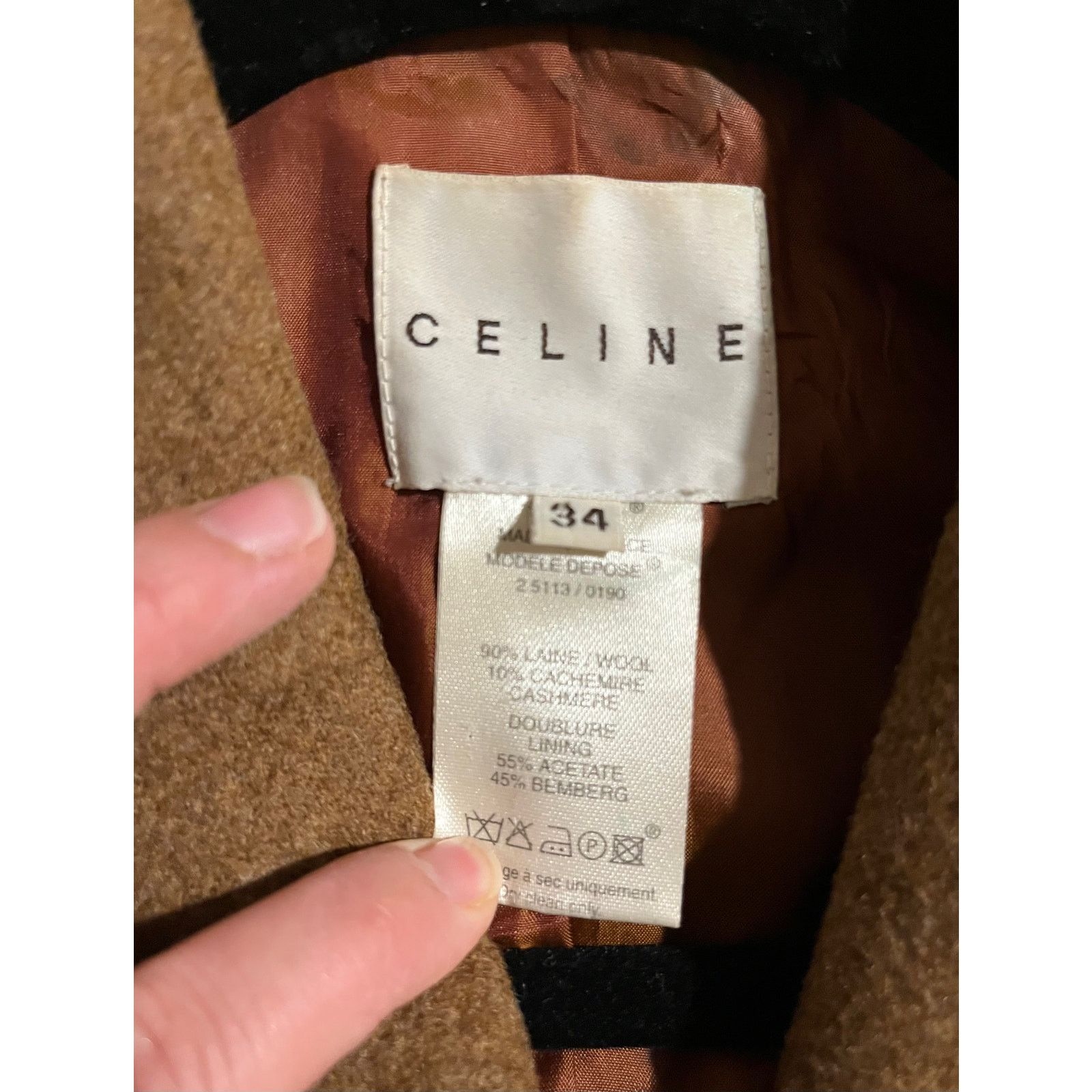 Celine Vintage Celine Brown Wool Cropped Coat - Extra Small Size XS / US 0-2 / IT 36-38 - 4 Thumbnail