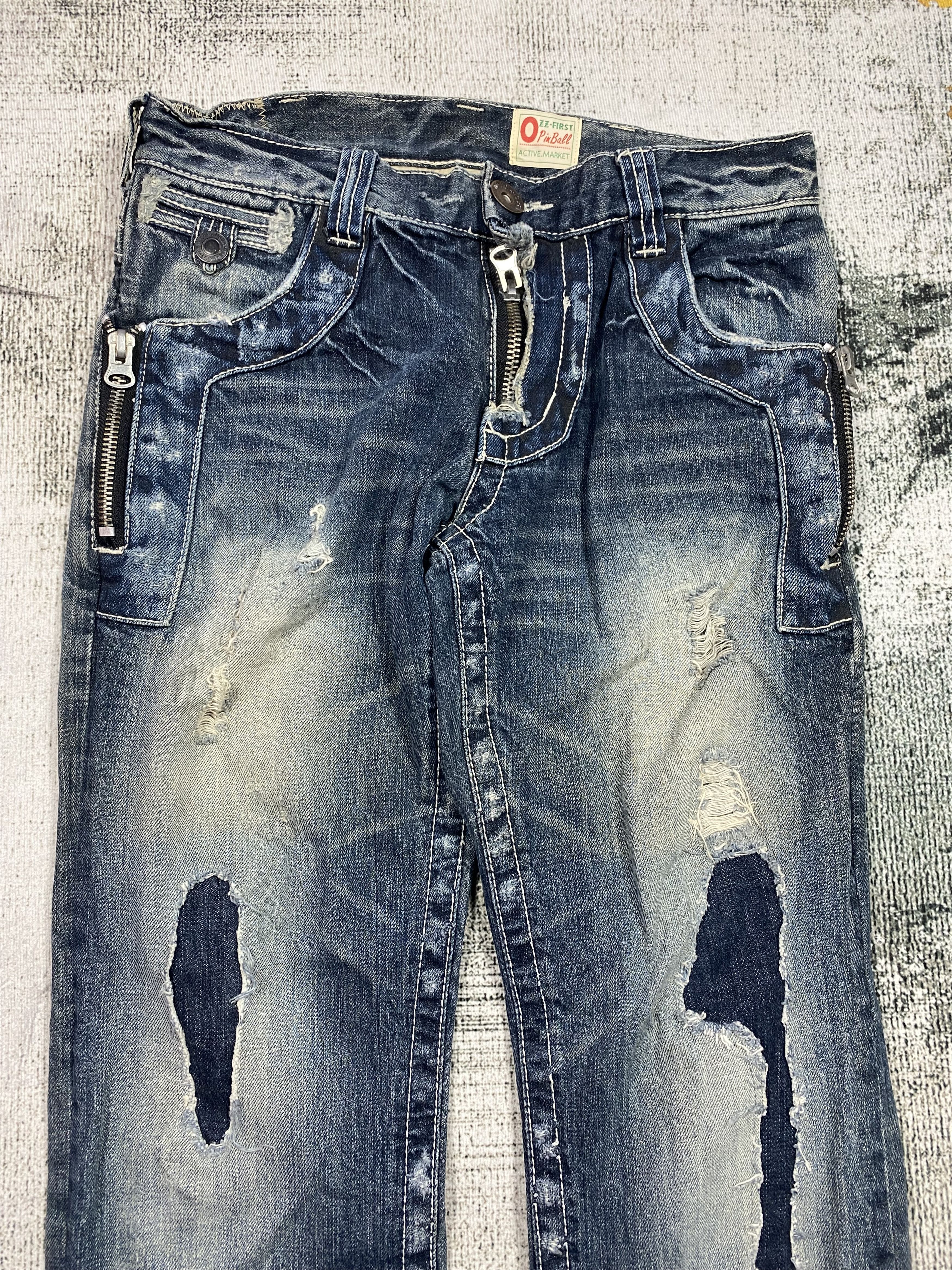 Japanese Brand SICKS💥Japanese Distressed Denim Whiskers Rusty Faded Jeans Size US 30 / EU 46 - 5 Thumbnail
