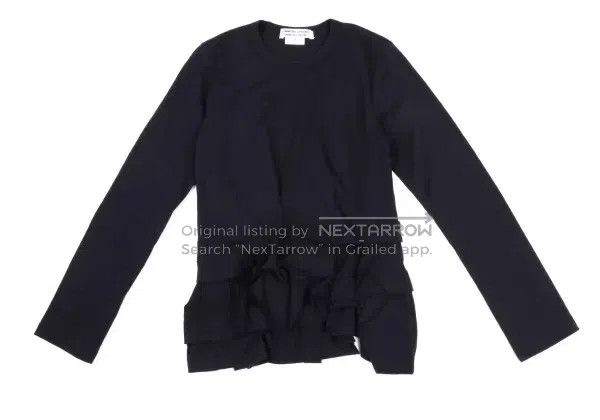 Comme des Garcons Comme des Garcons Navy vintage lace-trimmed top Size S / US 4 / IT 40 - 2 Thumbnail