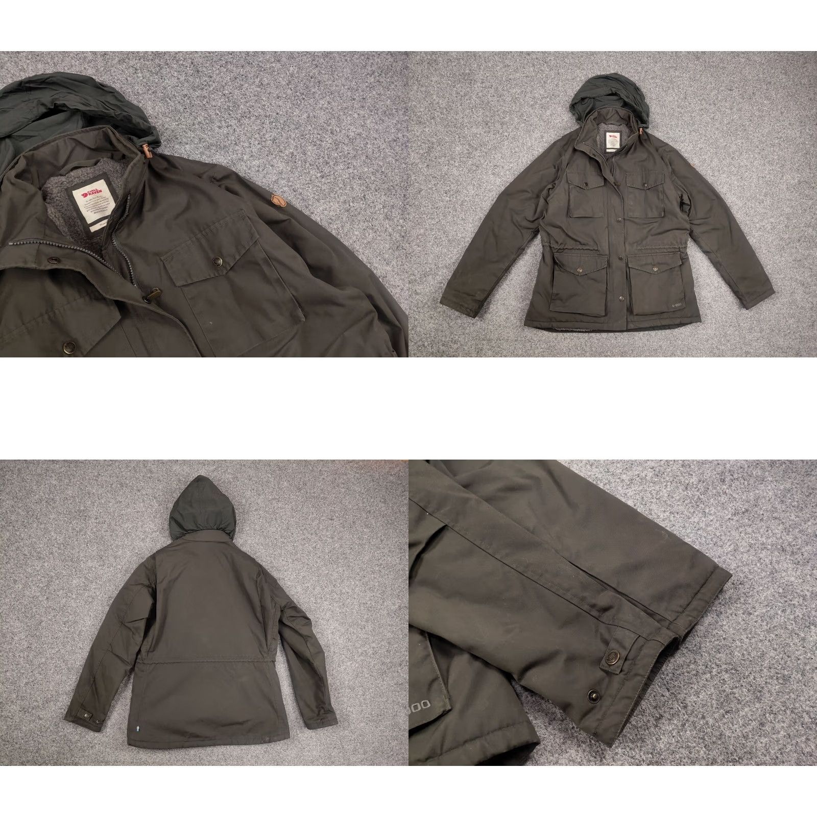Vintage VINTAGE Fjällräven G1000 Olive Insulated Jacket Womens Mid-Length Hoodie Pocket Olive Green Jacket Size M / US 6-8 / IT 42-44 - 8 Thumbnail