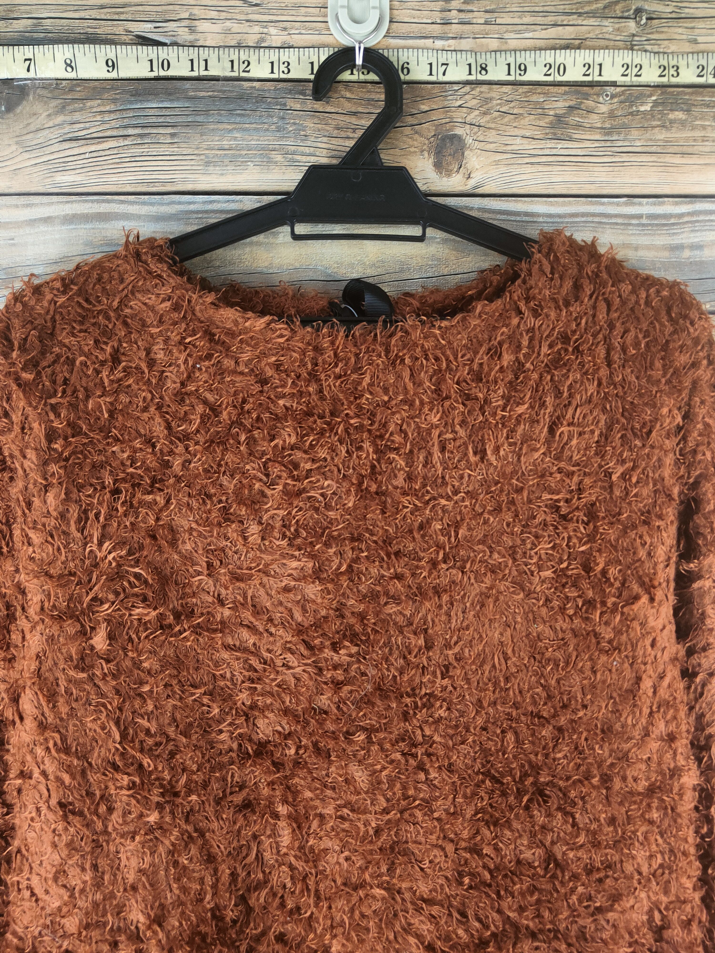 Japanese Brand DL Rope Picnic Brown Fur Mohair Knitwear #46-500 Size XS / US 0-2 / IT 36-38 - 2 Thumbnail