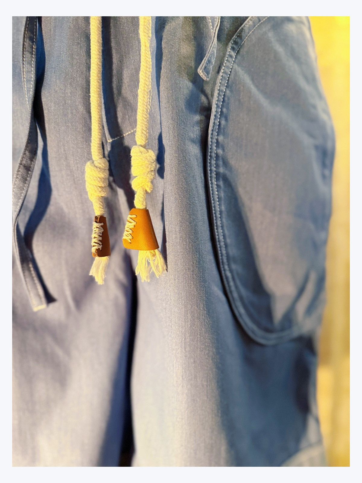 Other Retro-Inspired Blue Chambray Shorts with Nautical Rope Tie Size US 29 - 4 Thumbnail