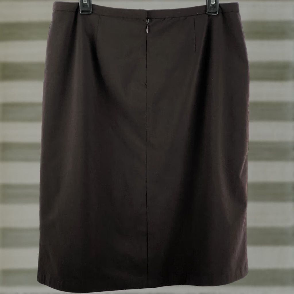 Worthington Worthington Works Flare Skirt 12 Brown 32"W Knee Length Stretch Career Women Skirt Mens Womens Girls Boys Size 34" / US 12 / IT 48 - 1 Thumbnail