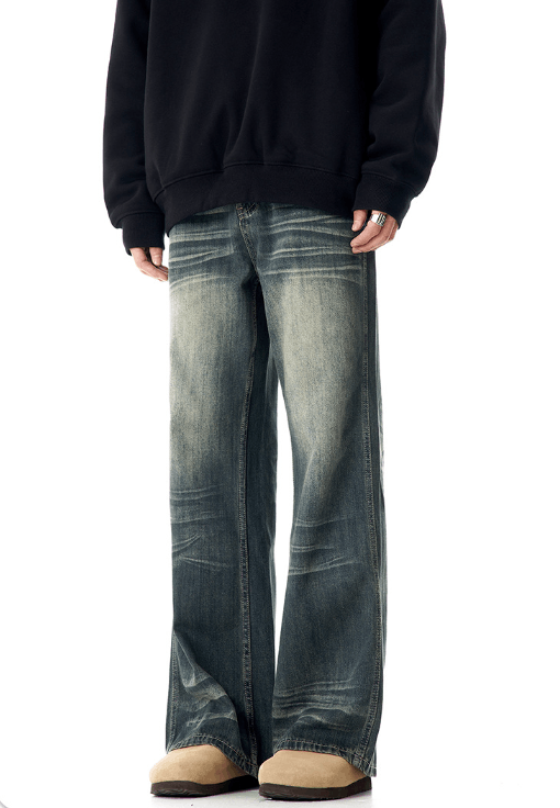 Japanese Brand × Jean Retro straight washed loose wide-leg versatile flared jeans Size US 32 / EU 48 - 5 Thumbnail