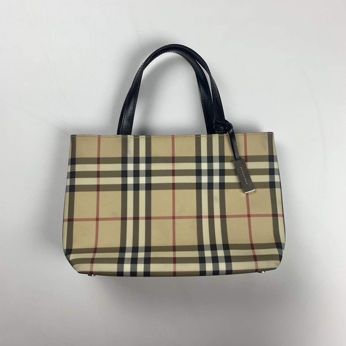 image of Burberry Nova Check Hand Bag Small in Beige, Women's