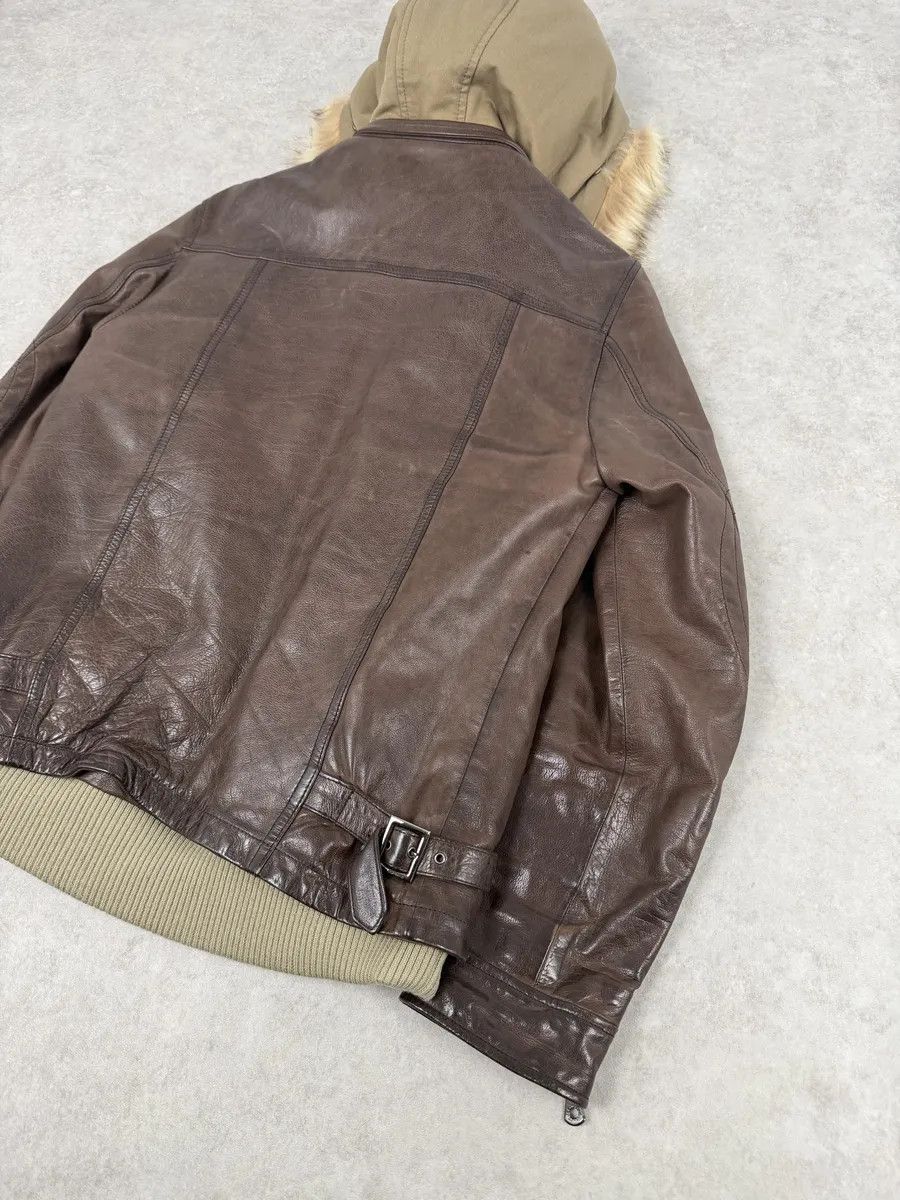 Dolce & Gabbana AW2005 Dolce & Gabbana Brown Fur Hooded Buffalo Leather Jacket Size US M / EU 48-50 / 2 - 7 Thumbnail