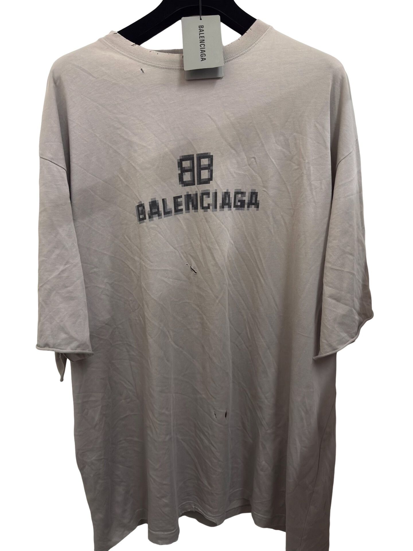 Balenciaga Balenciaga Distressed Mosaic Logo T-Shirt M Size US M / EU 48-50 / 2 - 1 Thumbnail