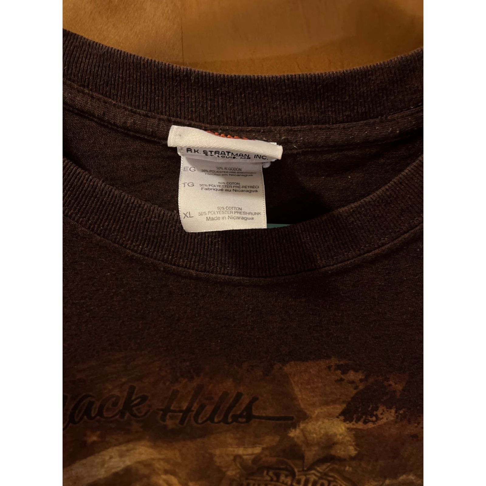 Harley Davidson VINTAGE Harley-Davidson Double-Sided T-Shirt Brown Biker Graphic Mens XL Black Hills, SD 2000s Size US XL / EU 56 / 4 - 3 Thumbnail
