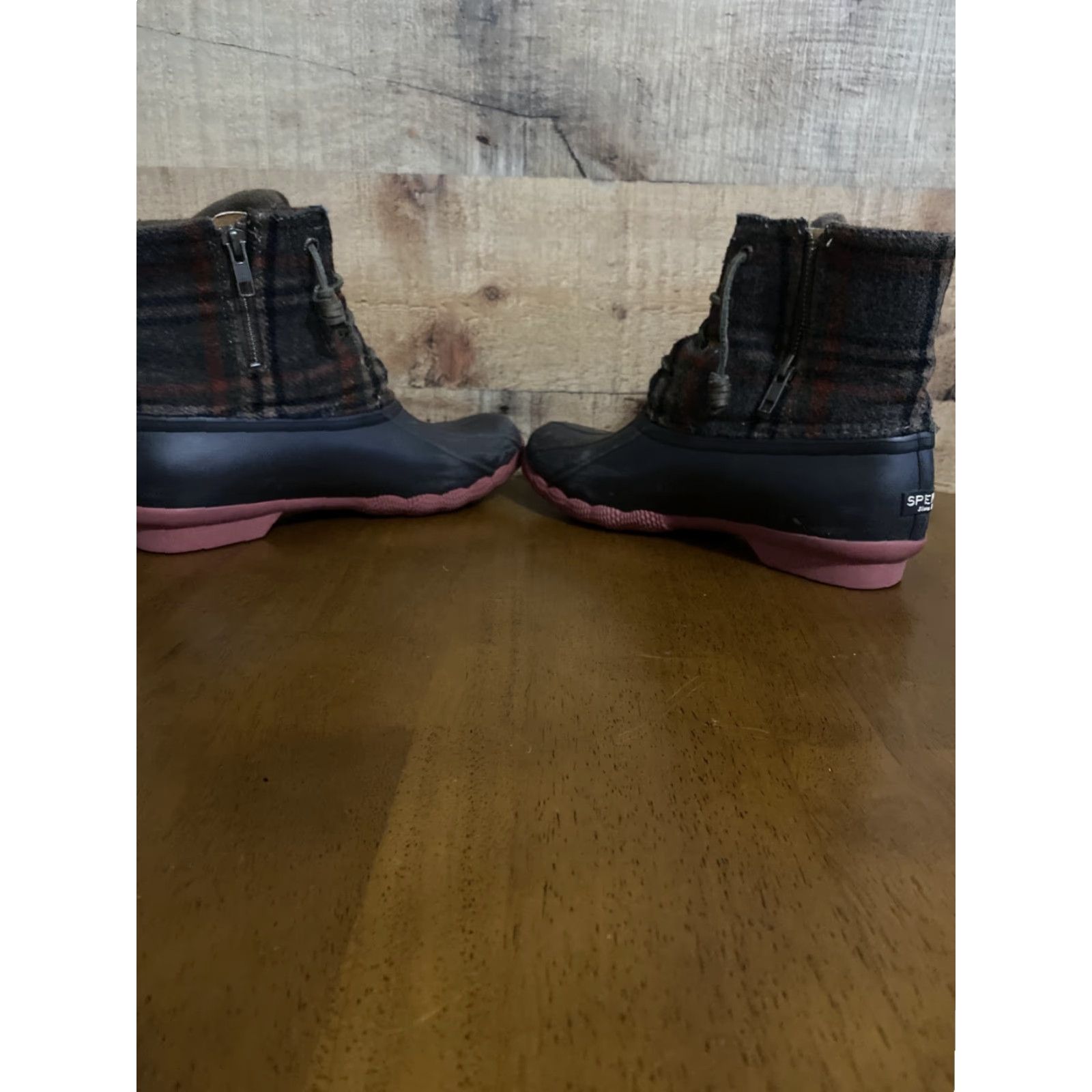 Sperry Sperry Saltwater Duck Boots Womens 7m Red Brown Plaid Waterproof Rubber Exterior Shoes Women Ducks Outdoor Rain Boot Waterproof Shoes Size US 7 / IT 37 - 5 Thumbnail