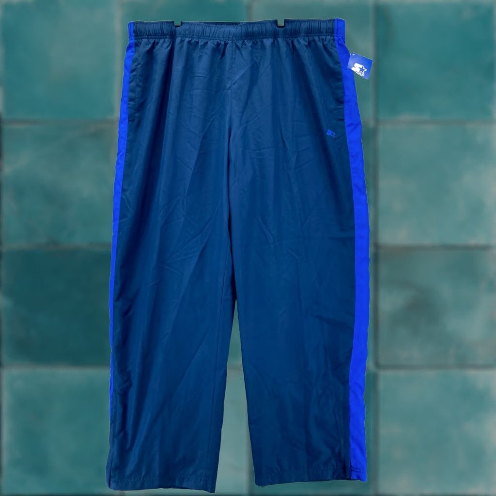 Champion VINTAGE Champion Warm Up Track Pants Mens 2XL Blue Lined Windbreaker Athletic Size US 39 - 1 Thumbnail