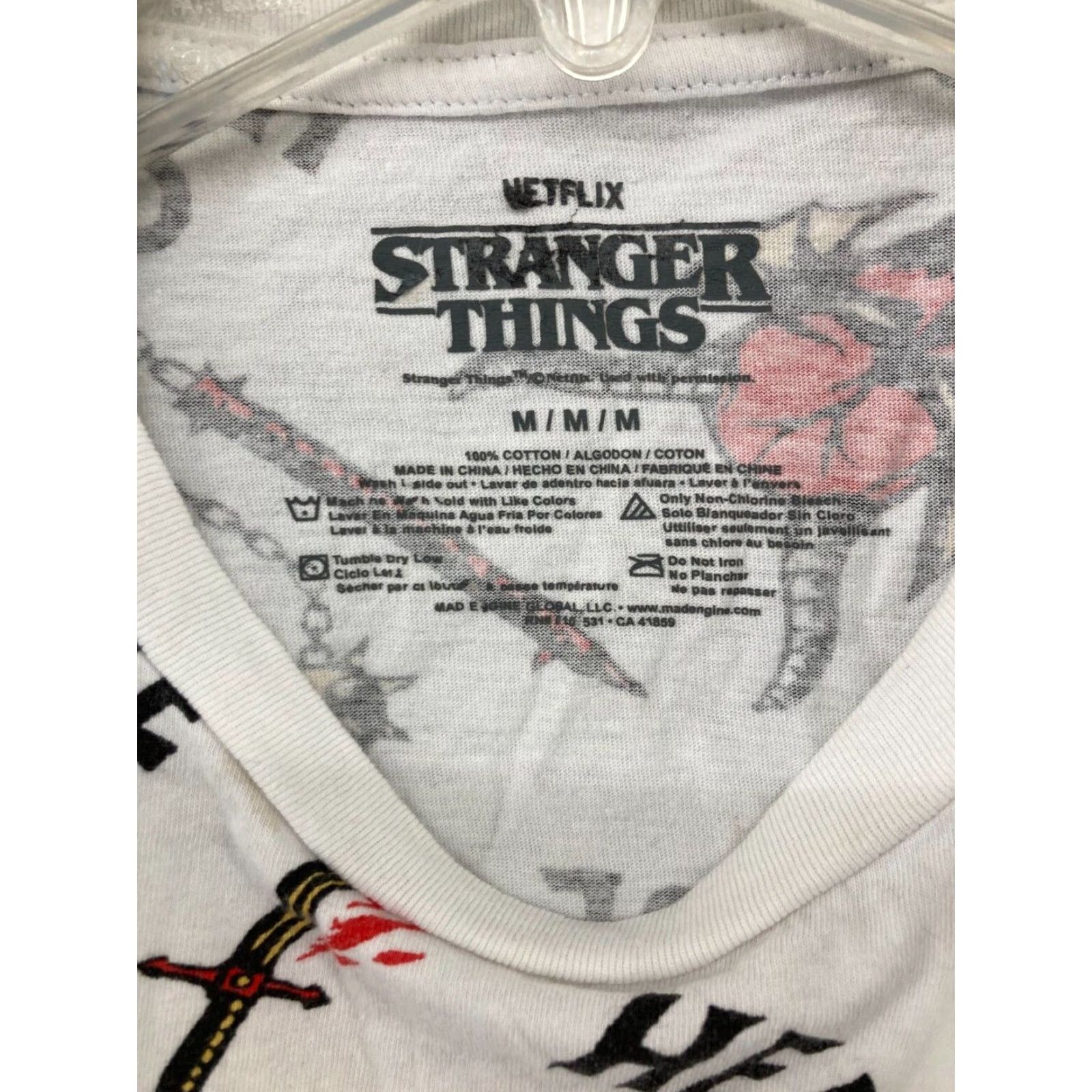 Vintage Stranger Things Womens Cropped TShirt Medium White Hellfire Club Shirt Womens M White Graphic Print 90s Theme Size M / US 6-8 / IT 42-44 - 4 Thumbnail